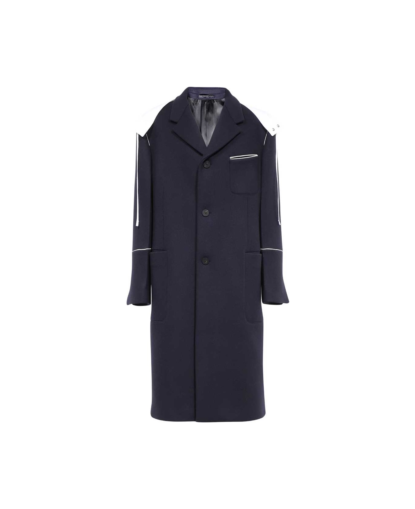 Ferragamo Wool Long Coat - blue