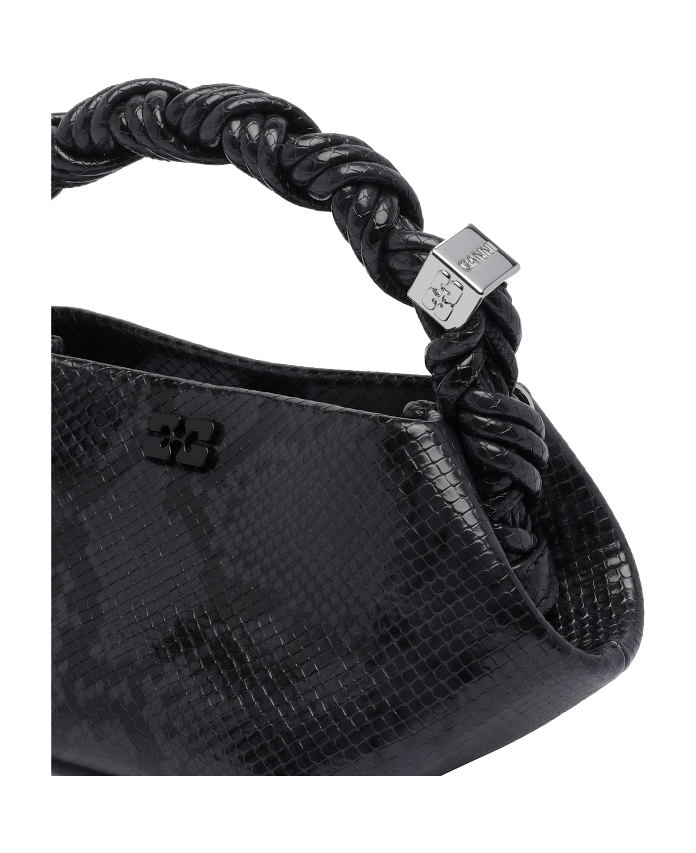 Ganni Mini Ganni Bou Snake Handbag - Black