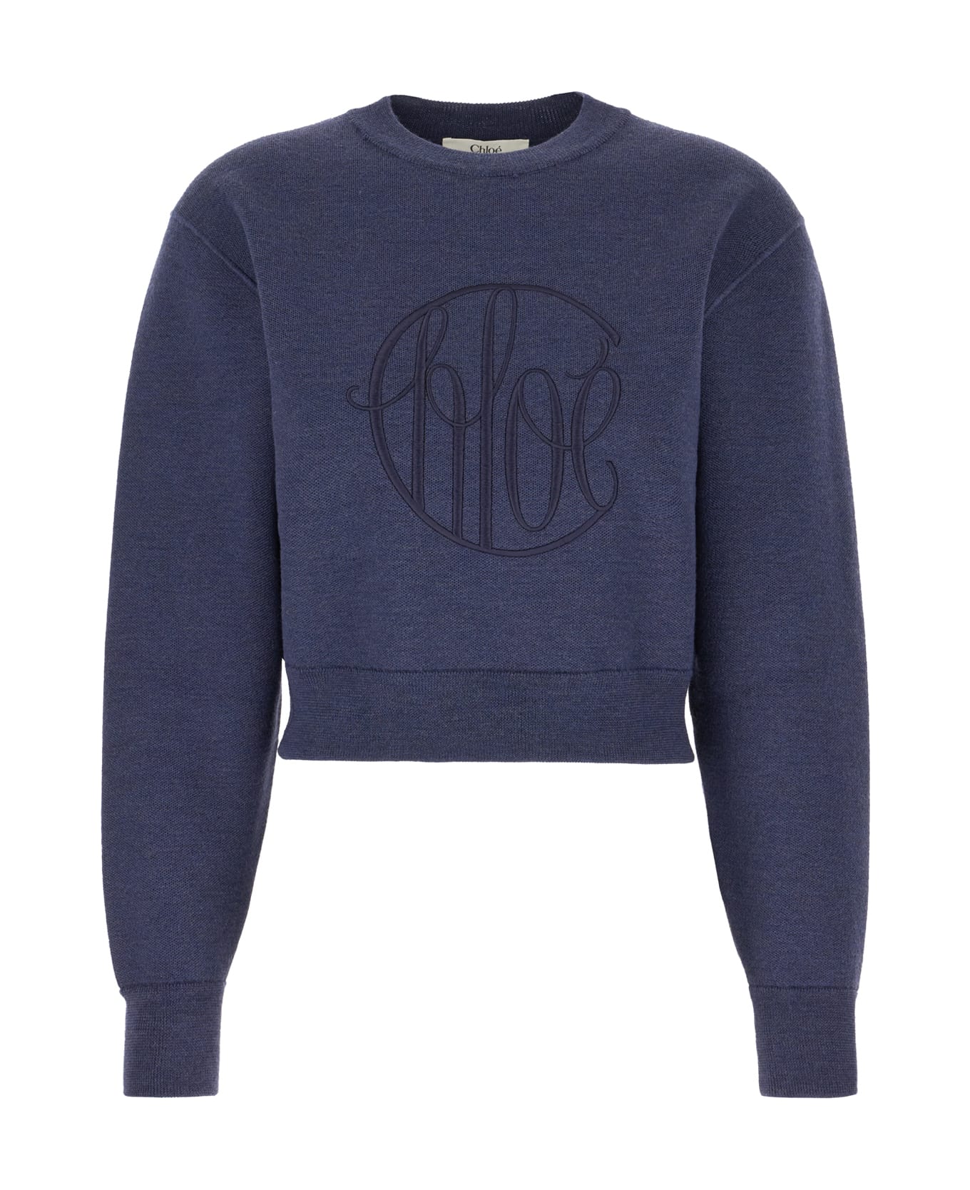 Chloé Navy Blue Linen Sweater - CLASSIC NAVY