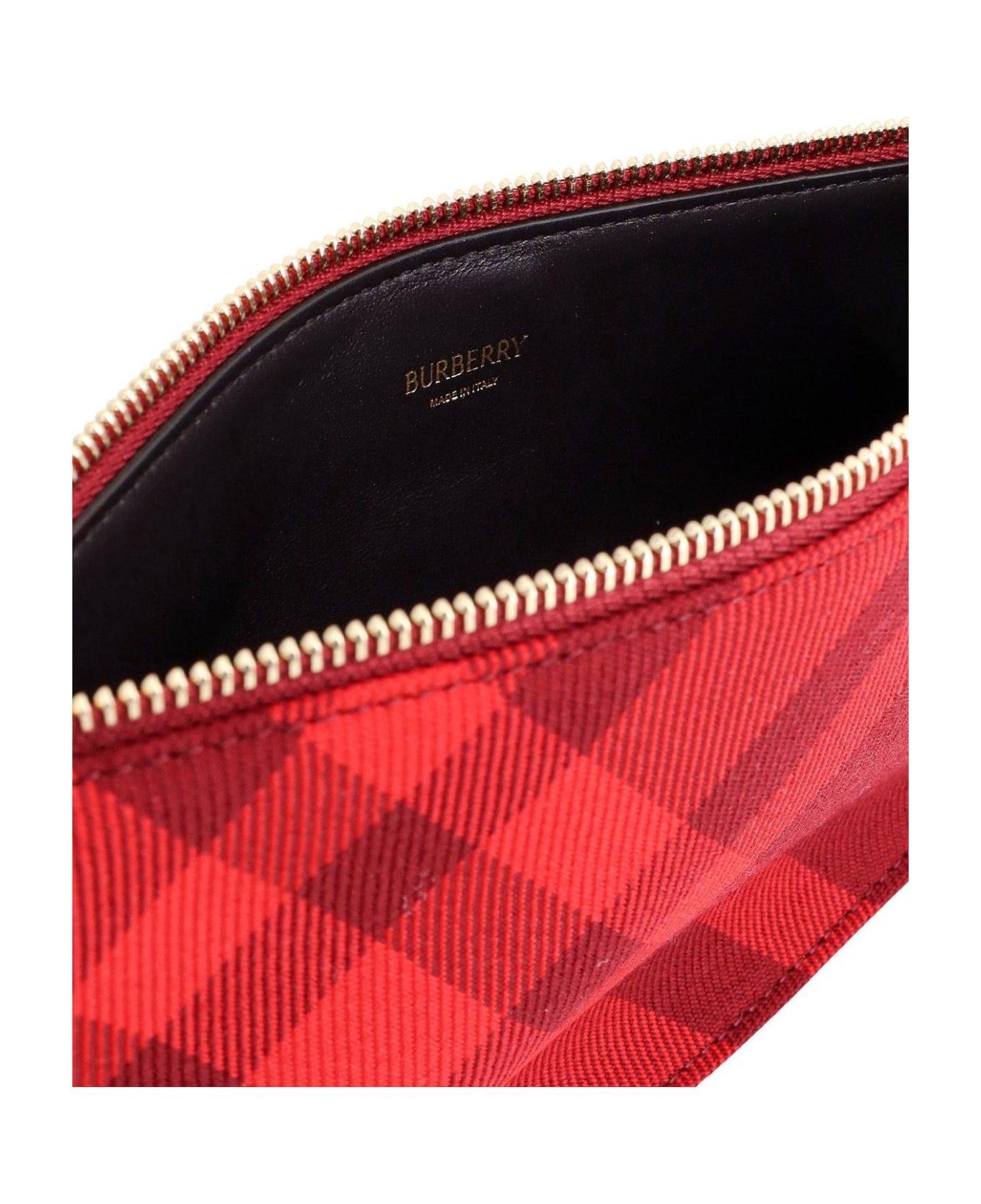 Burberry Mini Shield Check-pattern Bell-charm Shoulder Bag - Red
