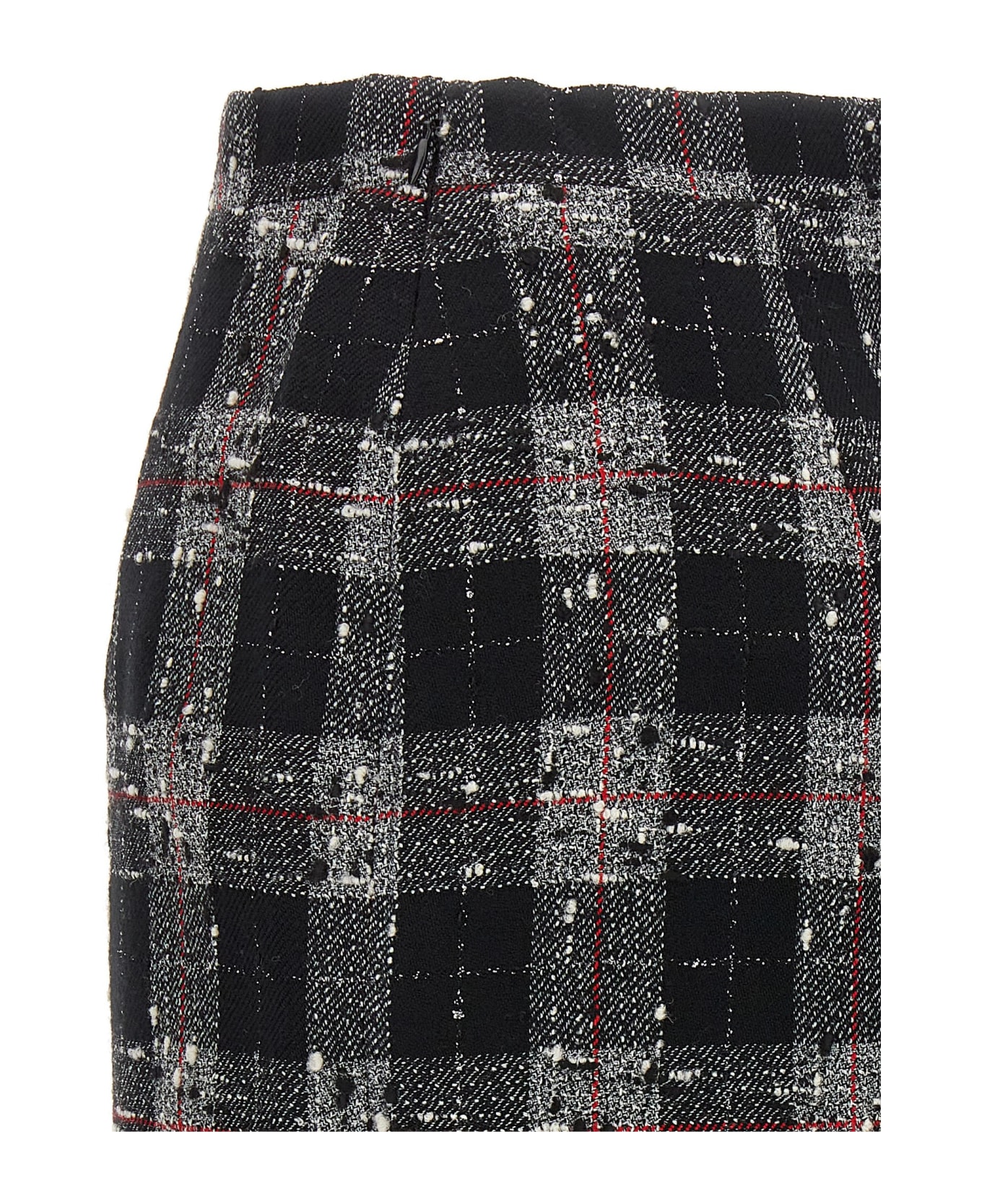 Alessandra Rich Check Wool Skirt - Multicolor