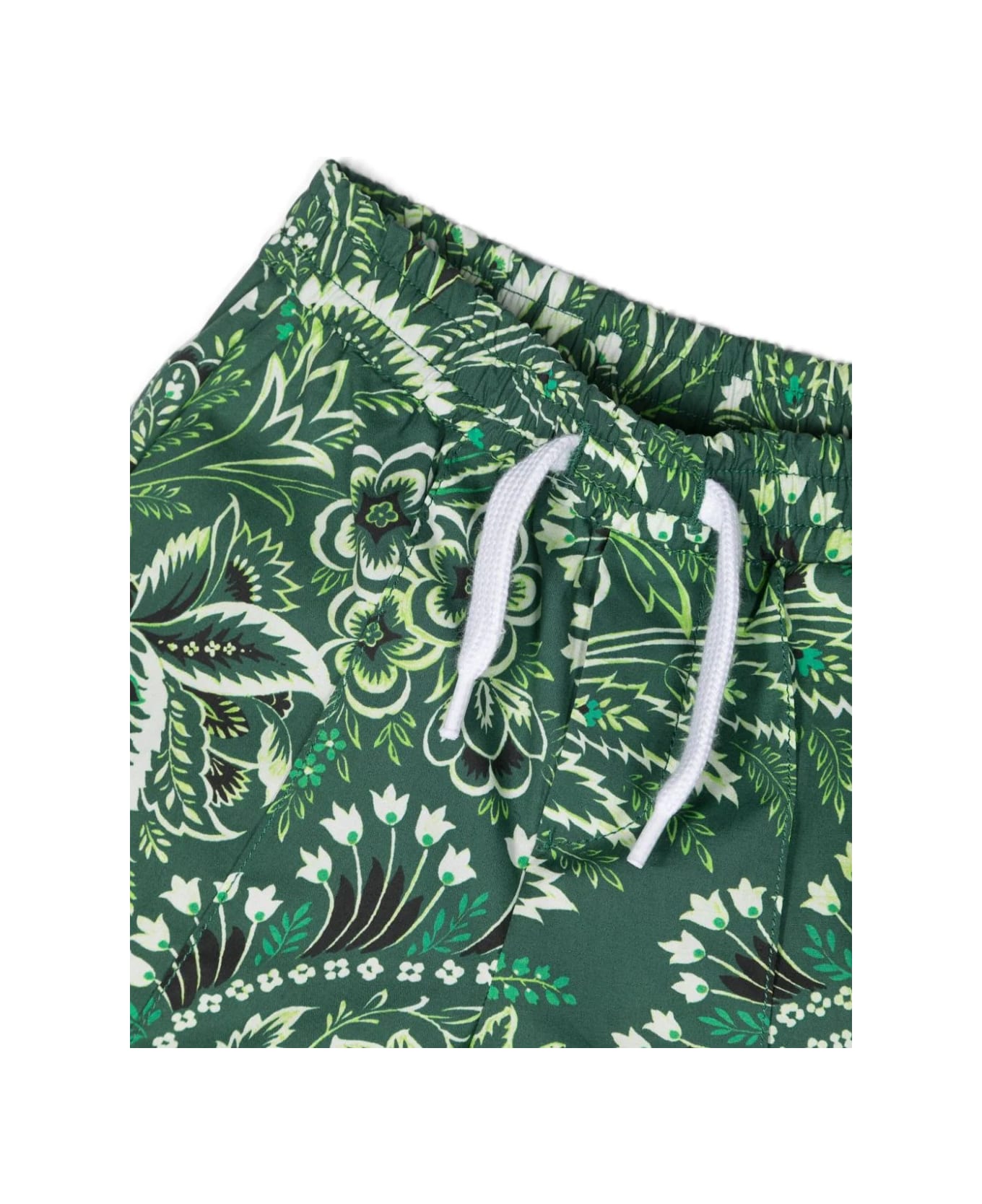 Etro Shorts With Green Paisley Print - Green