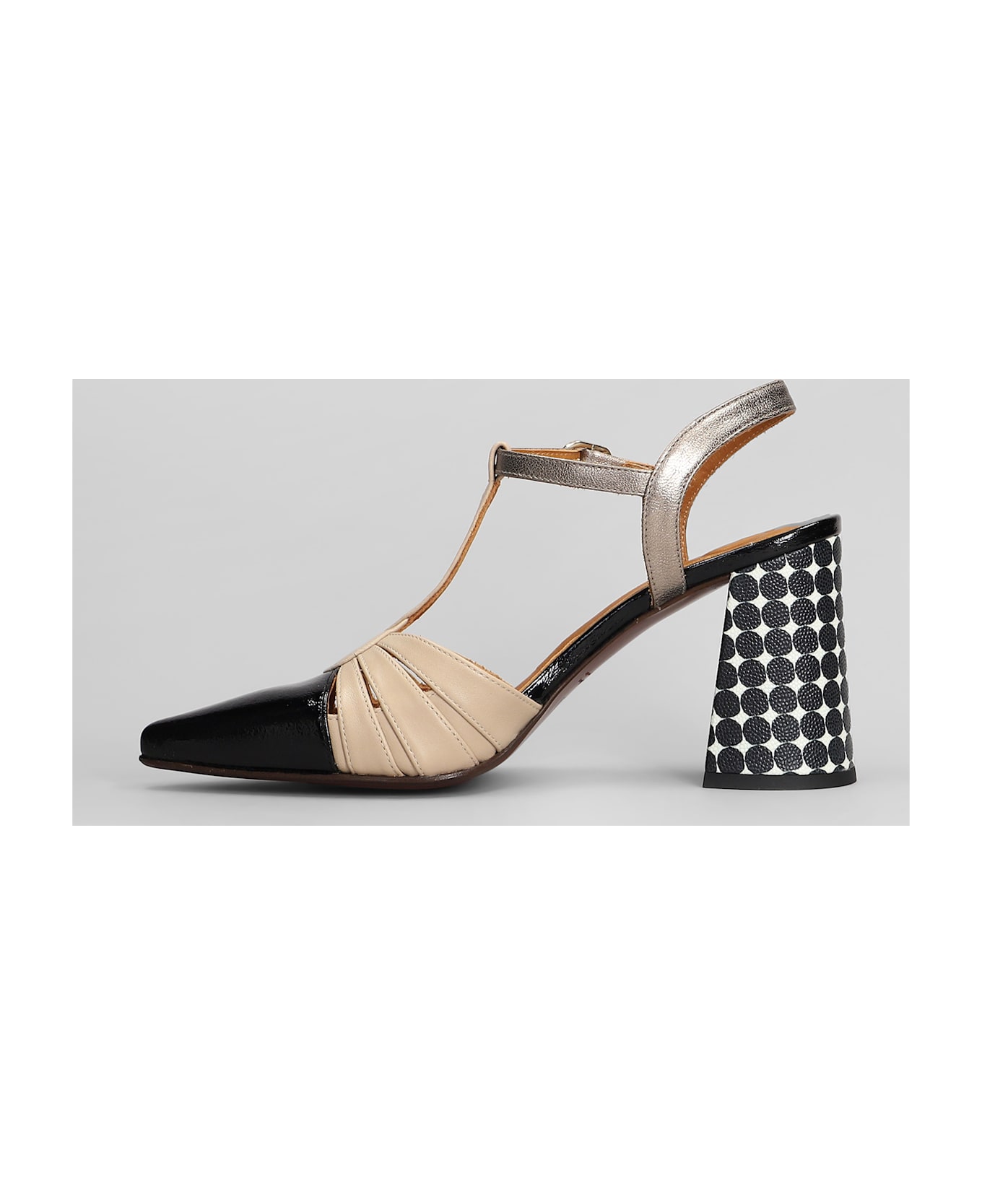 Chie Mihara Pumps In Black Leather And Fabric - black