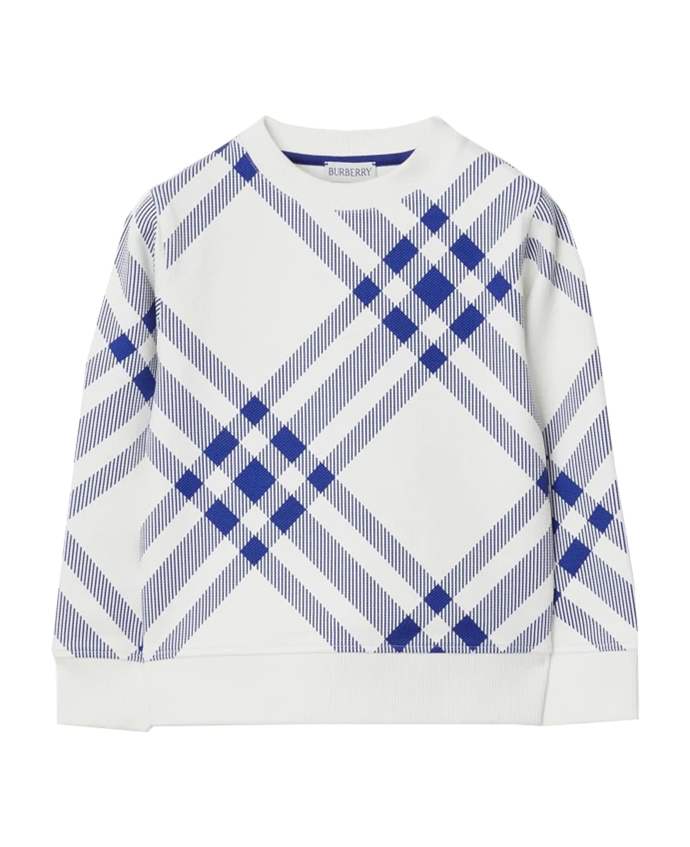 Burberry detail Checked Cotton Sweatshirt - Multicolor