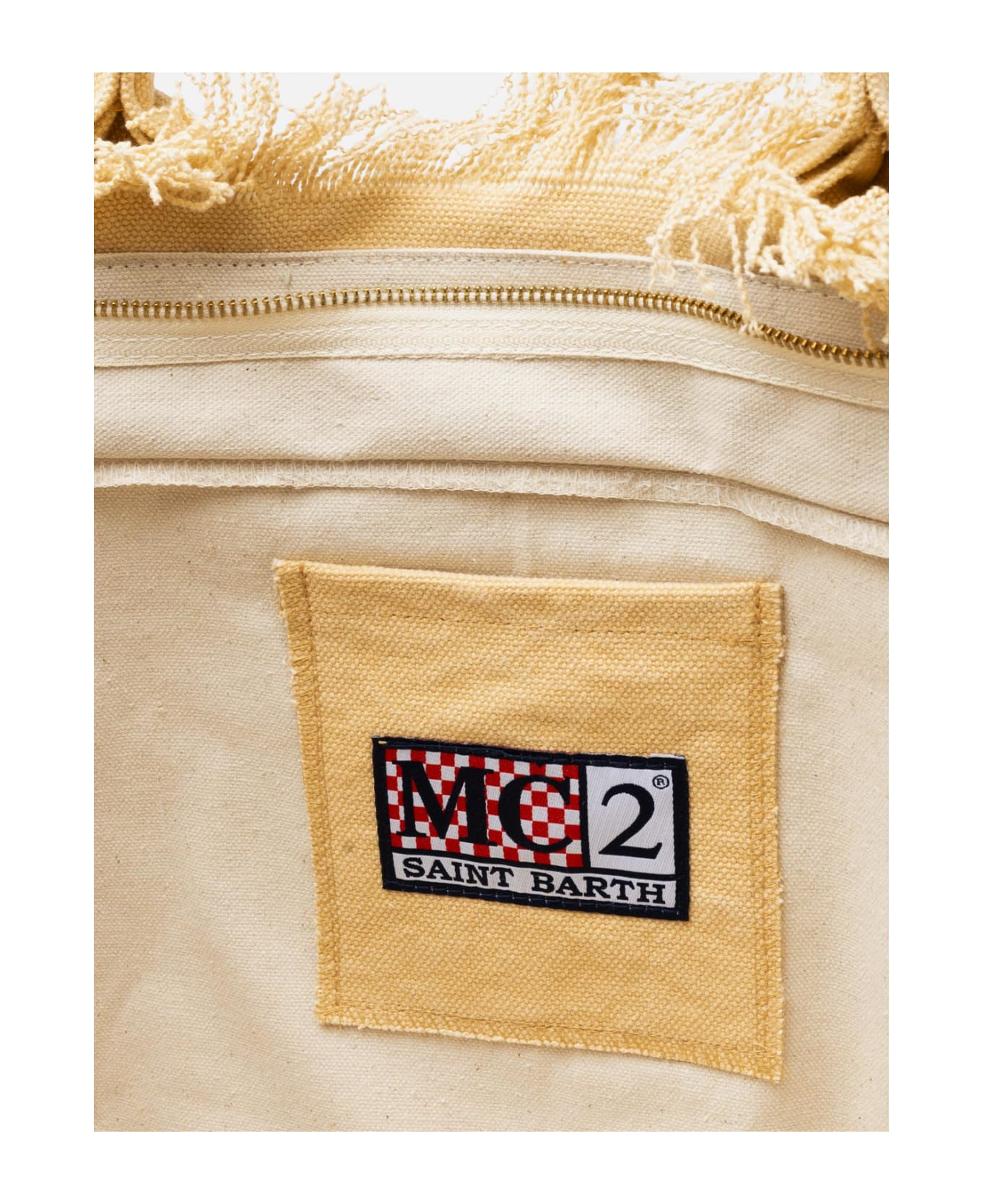 MC2 Saint Barth Beige Cotton Canvas Vanity Tote Bag - WHITE