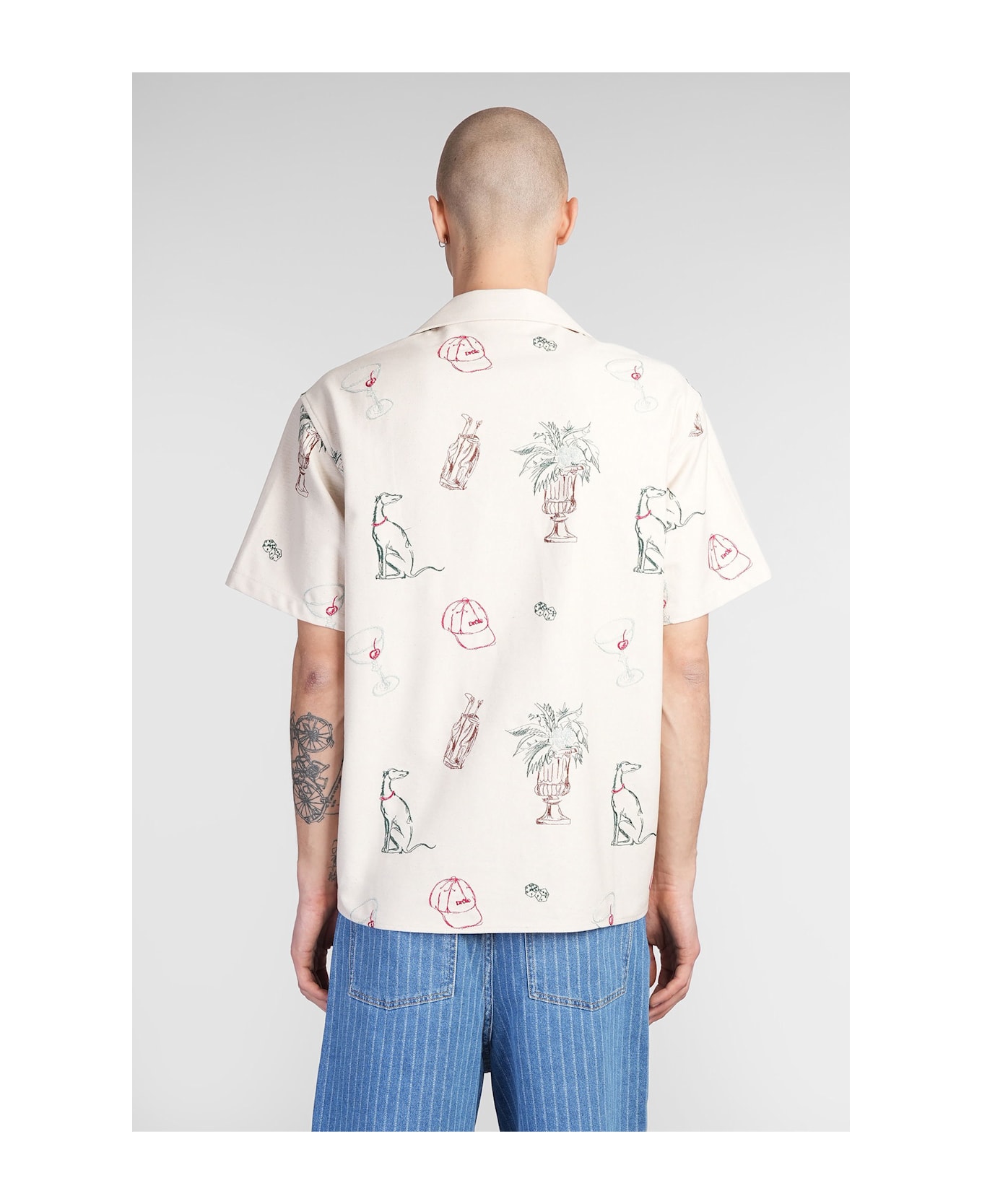 Drôle de Monsieur Shirt In Beige Cotton - beige