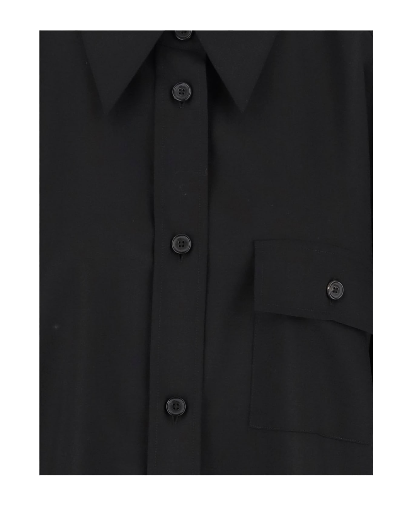 Khaite Yatty Wool Top Shirt - Black