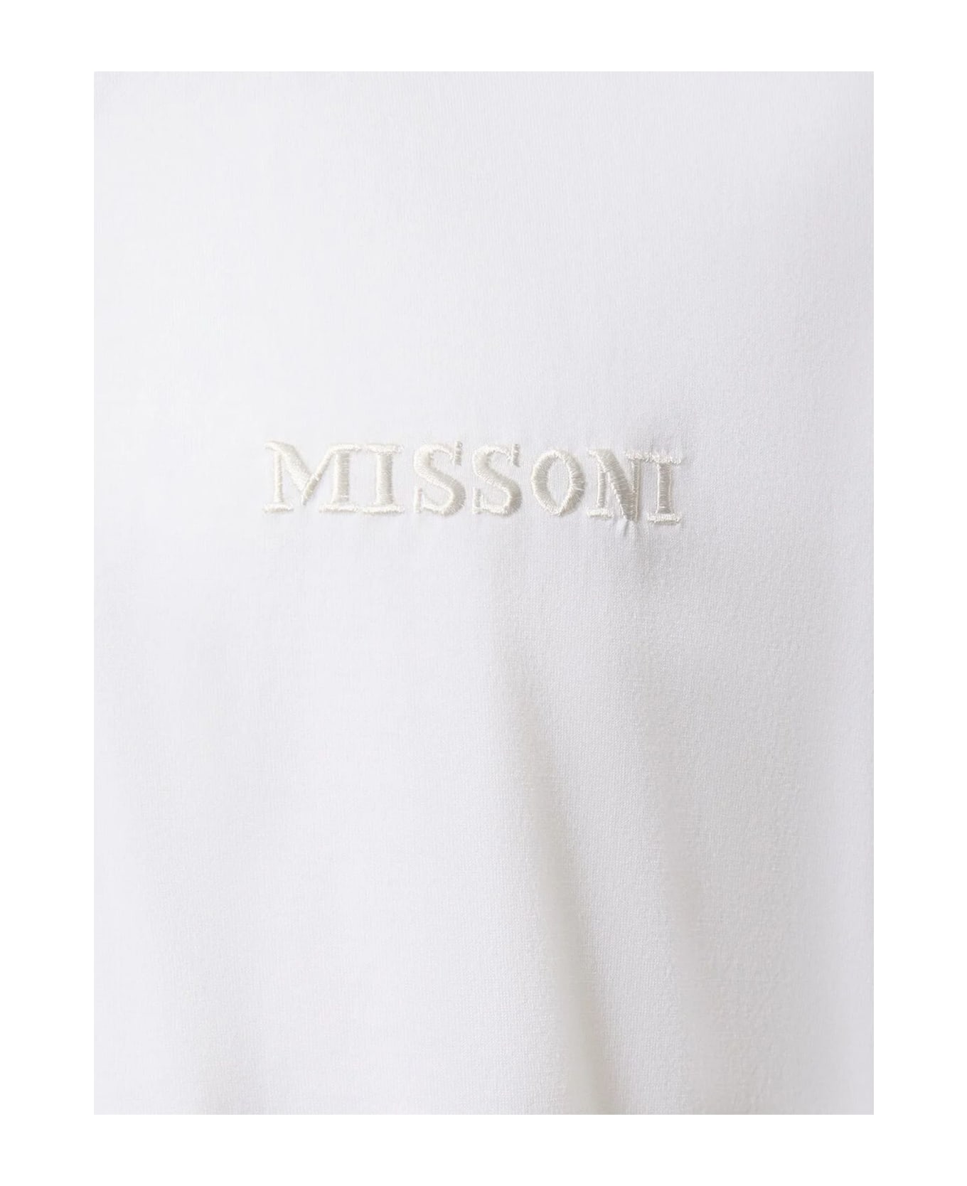 Missoni White Cotton Jersey T-shirt Missoni - WHITE/BLU シャツ