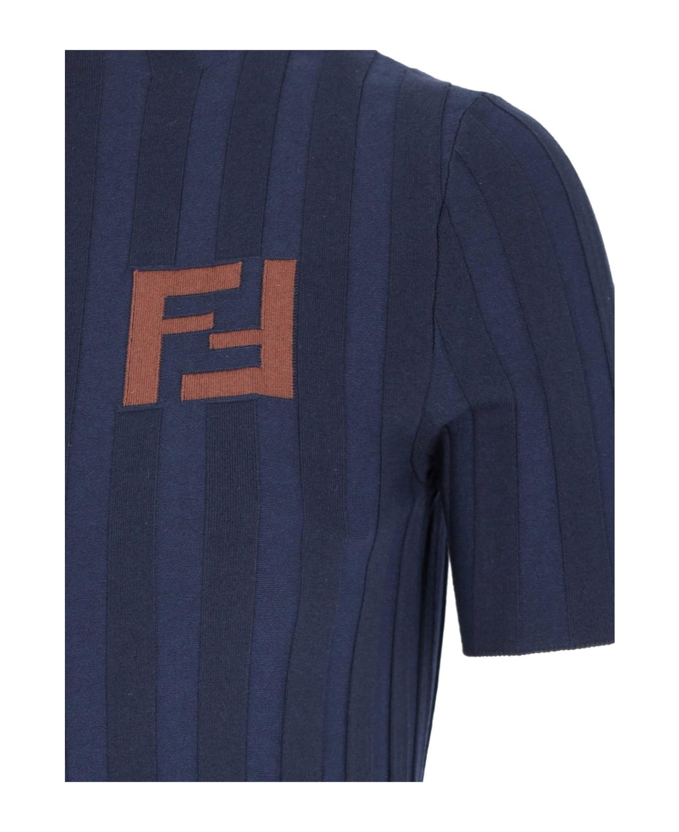 Fendi Logo Mini Dress - Blue