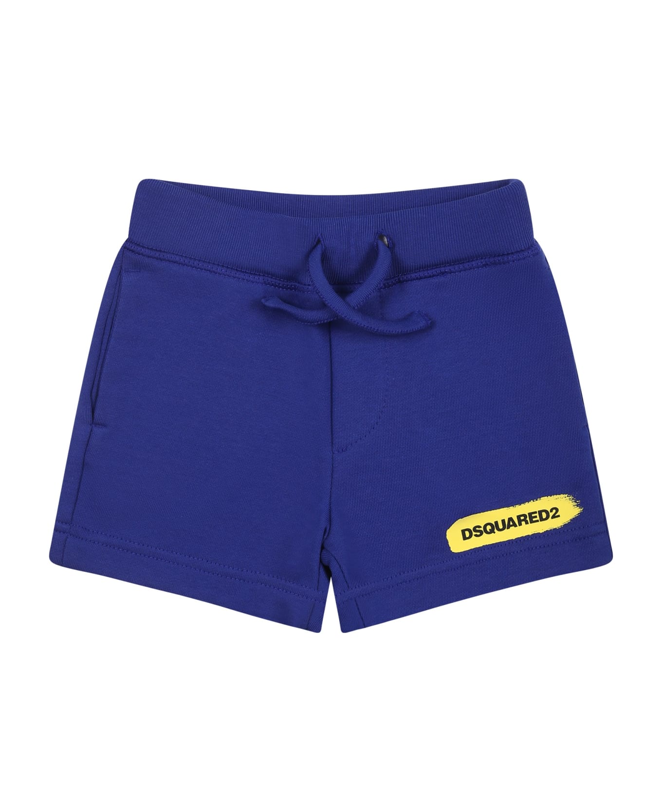 Dsquared2 Light Blue Shorts For Baby Boy With Logo - Light Blue ボトムス