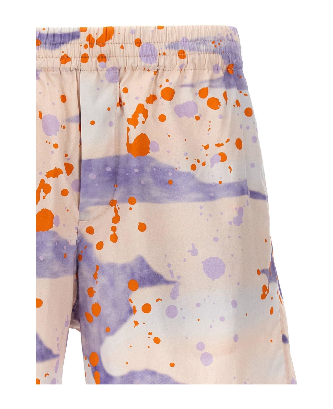 MSGM Paint-splatter Knee-length Shorts - Rosa