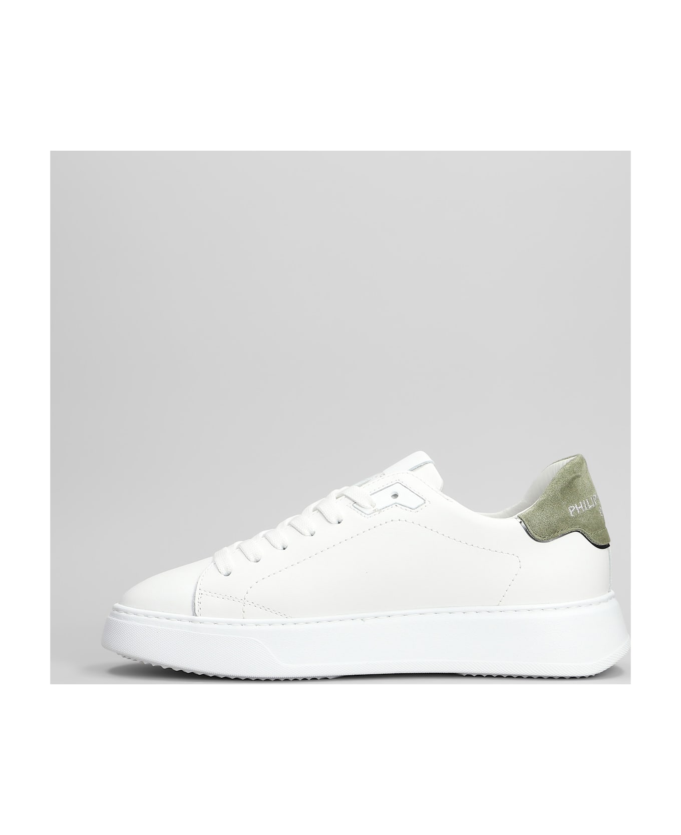 Philippe Model Temple Low Sneakers In White Leather - white