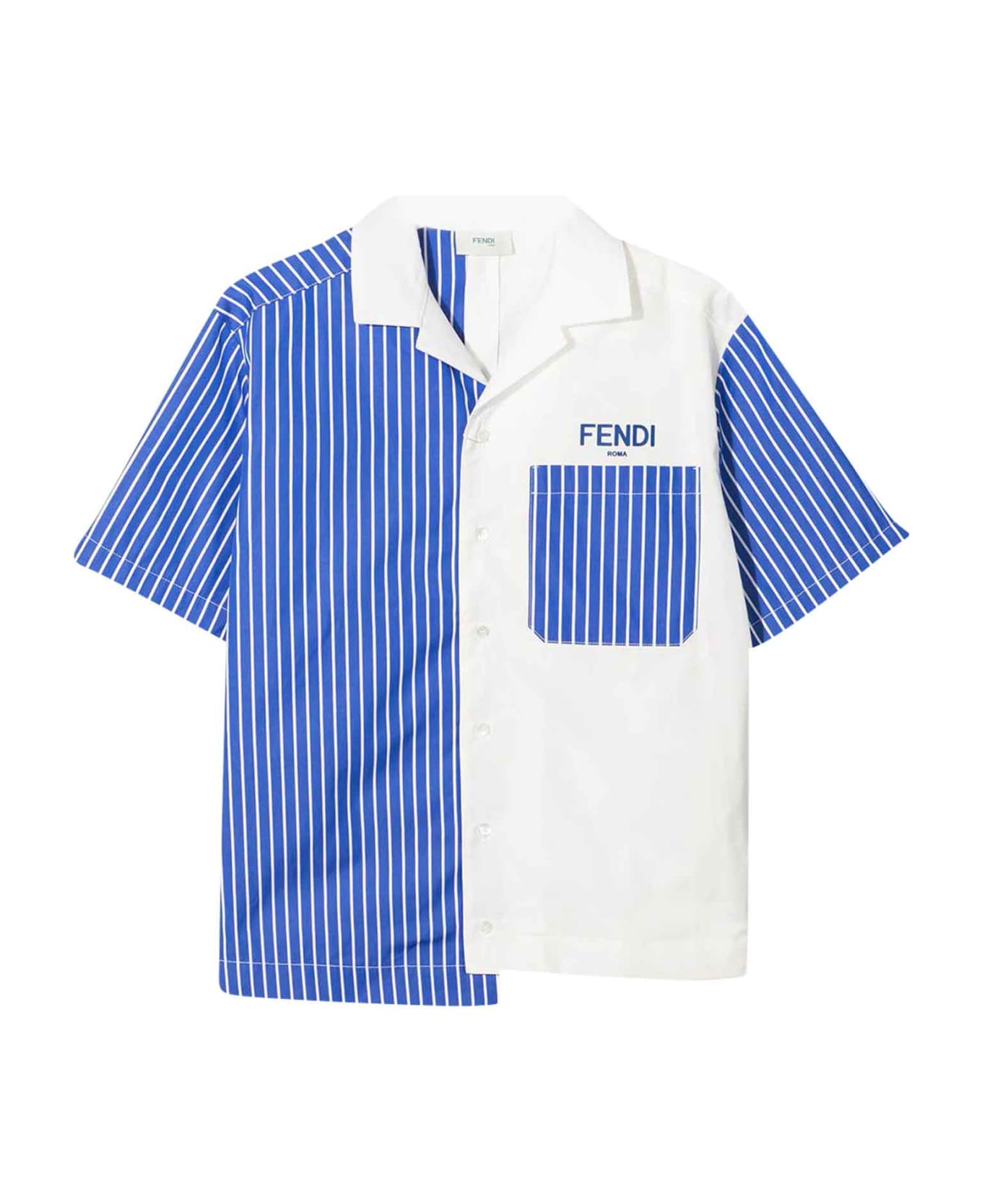 Fendi White / Blue Shirt Boy - Bianco/azzurro
