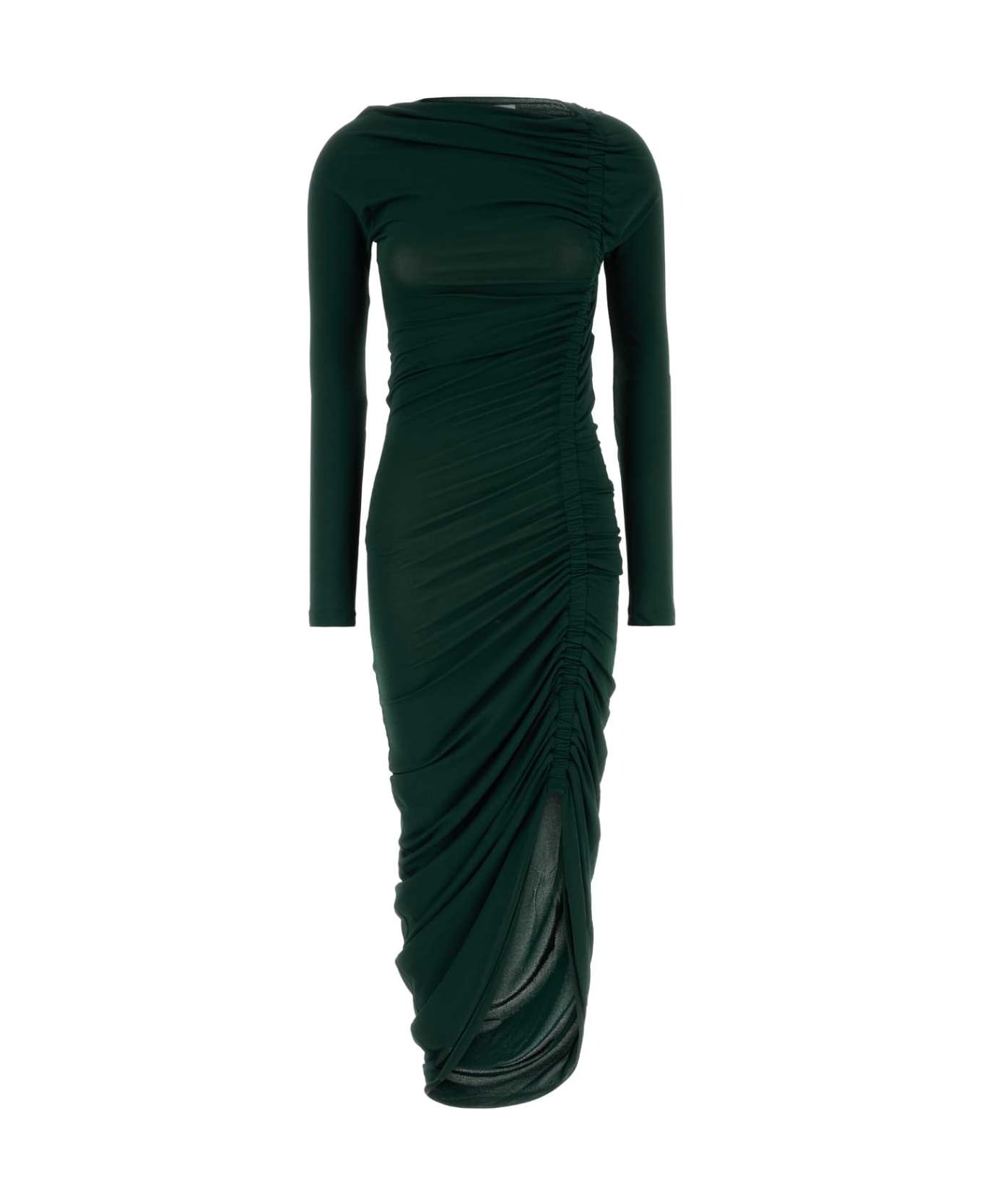 Ferragamo Bottle Green Stretch Jersey Dress - MOSS