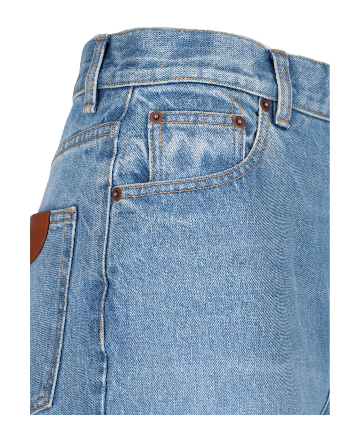 Chloé Logo Palazzo Jeans - Light Blue
