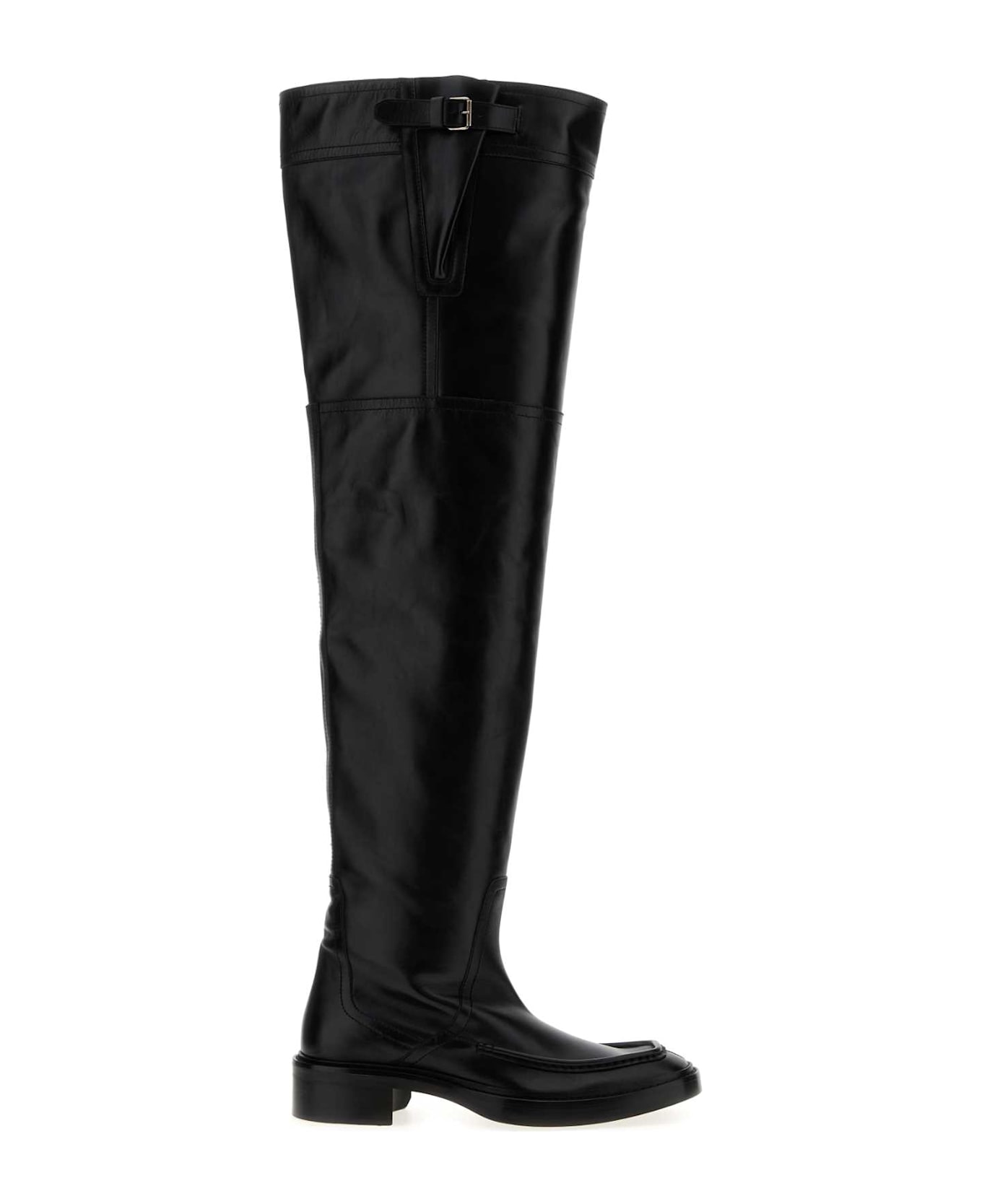 Saint Laurent Black Leather Joe Boots - NERO