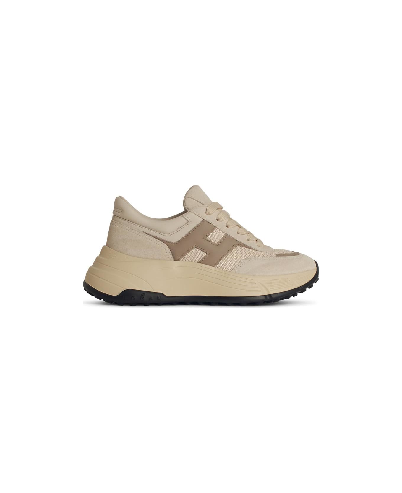 Hogan 'h669' Beige Leather Sneakers - Beige