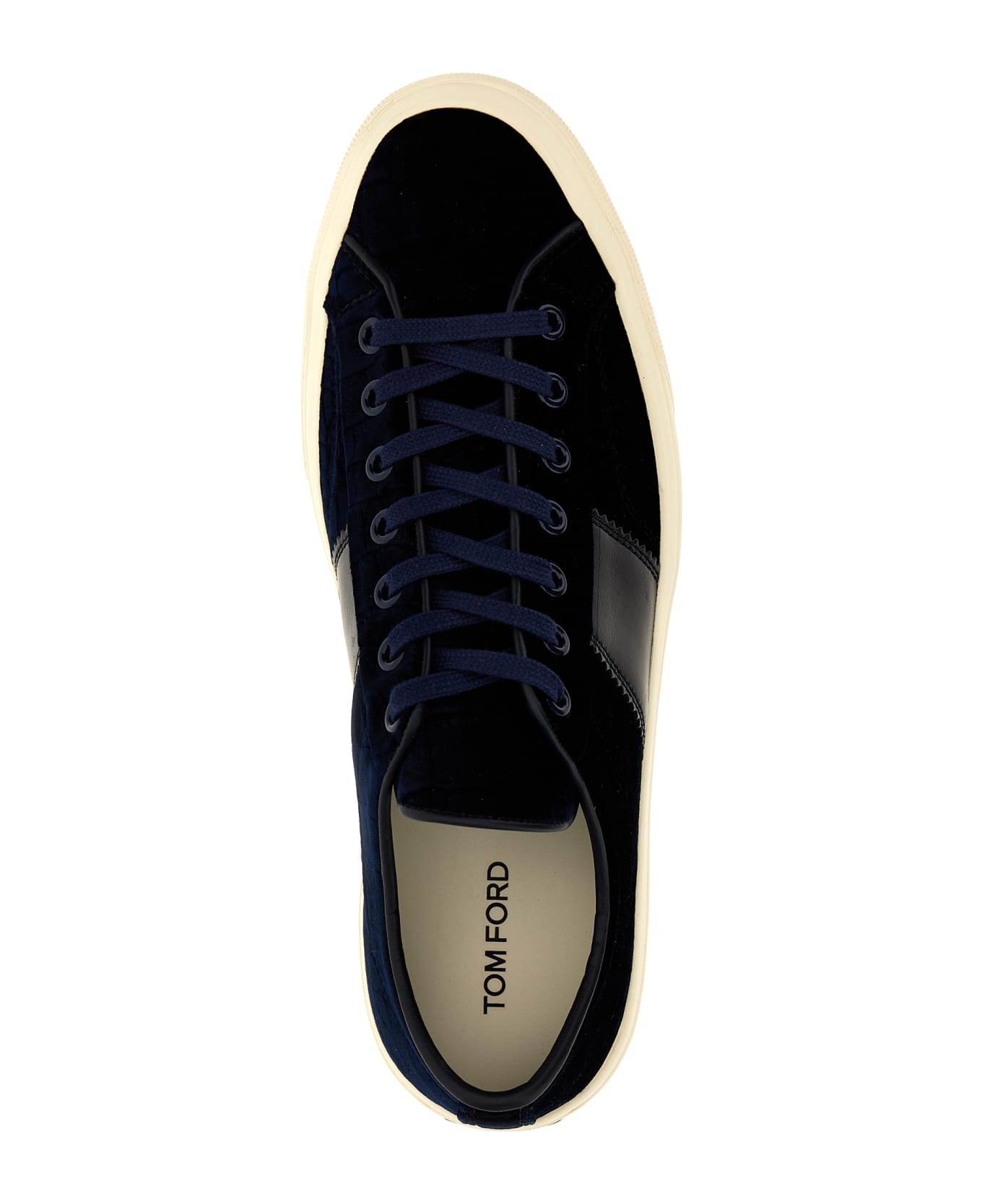 Tom Ford Coconut Velvet Sneakers - Blue