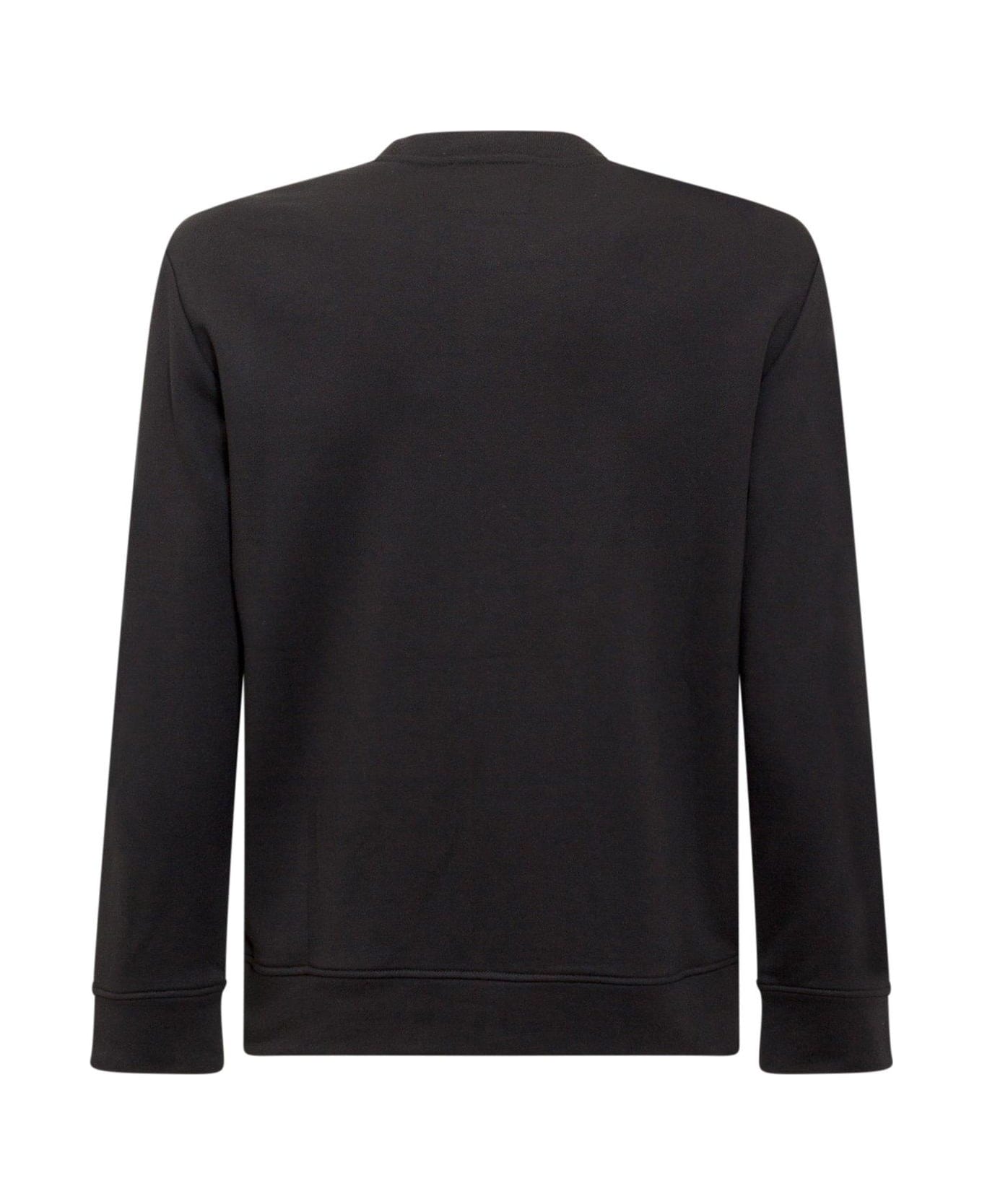 Emporio Armani Logo Print Crewneck Sweatshirt - BLACK