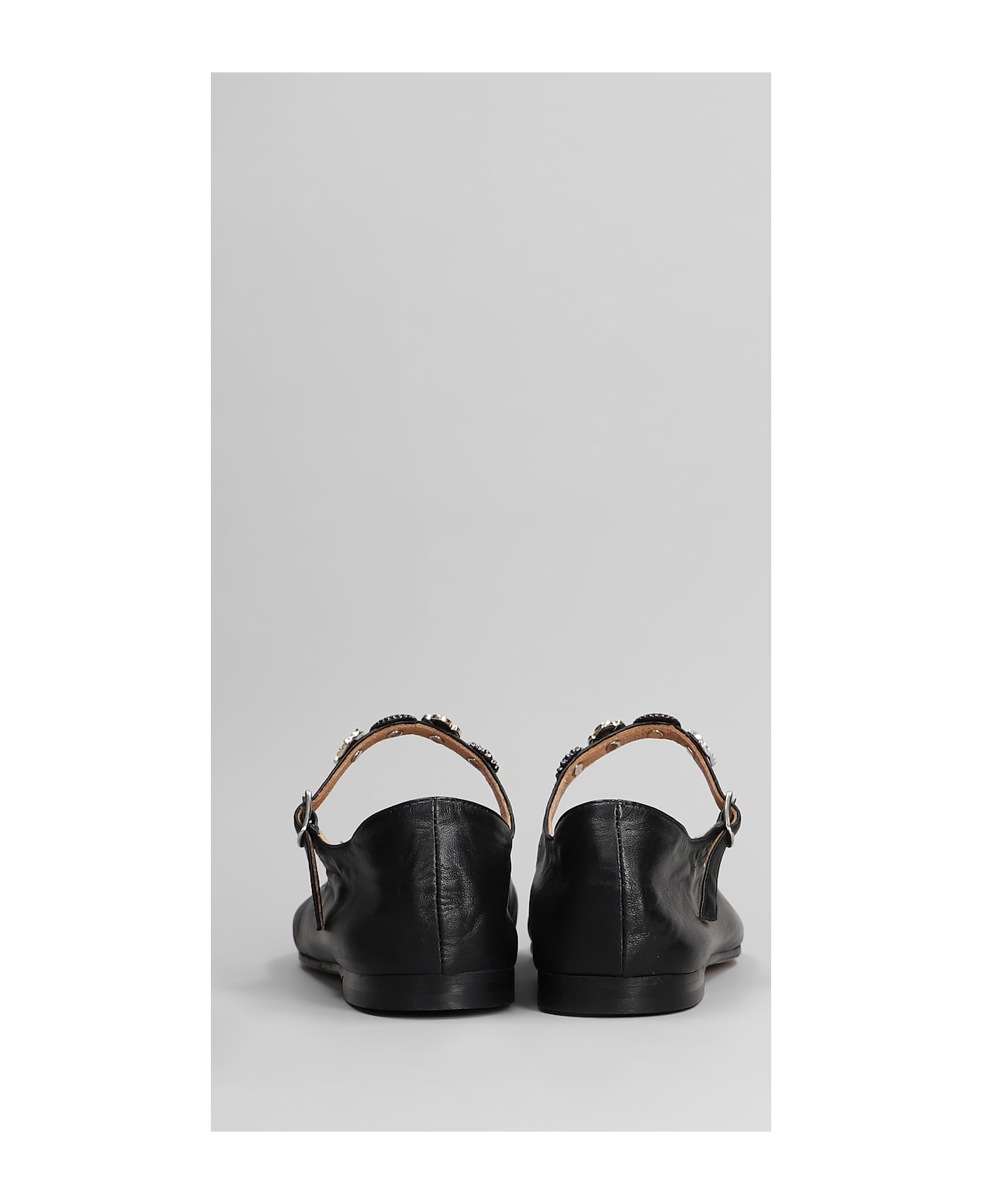 Anniel Ballet Flats In Black Leather - black