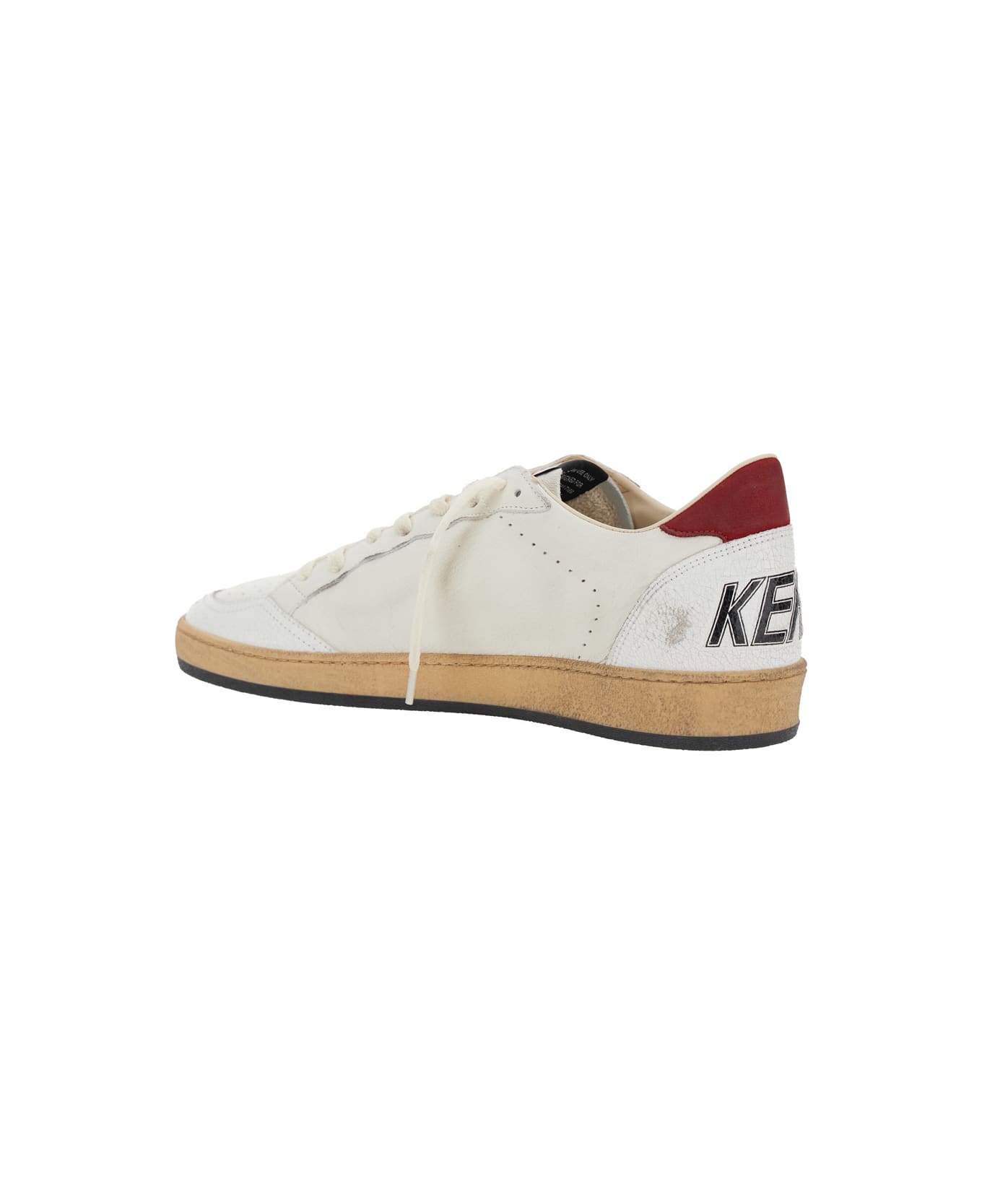 Golden Goose 'ball Star' White Low Top Sneakers With Star In Leather And Suede Man - Multicolor