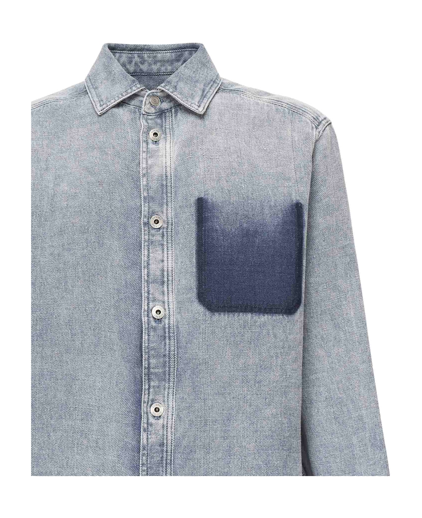 Loewe Cotton And Linen Shirt - GREY BLUE