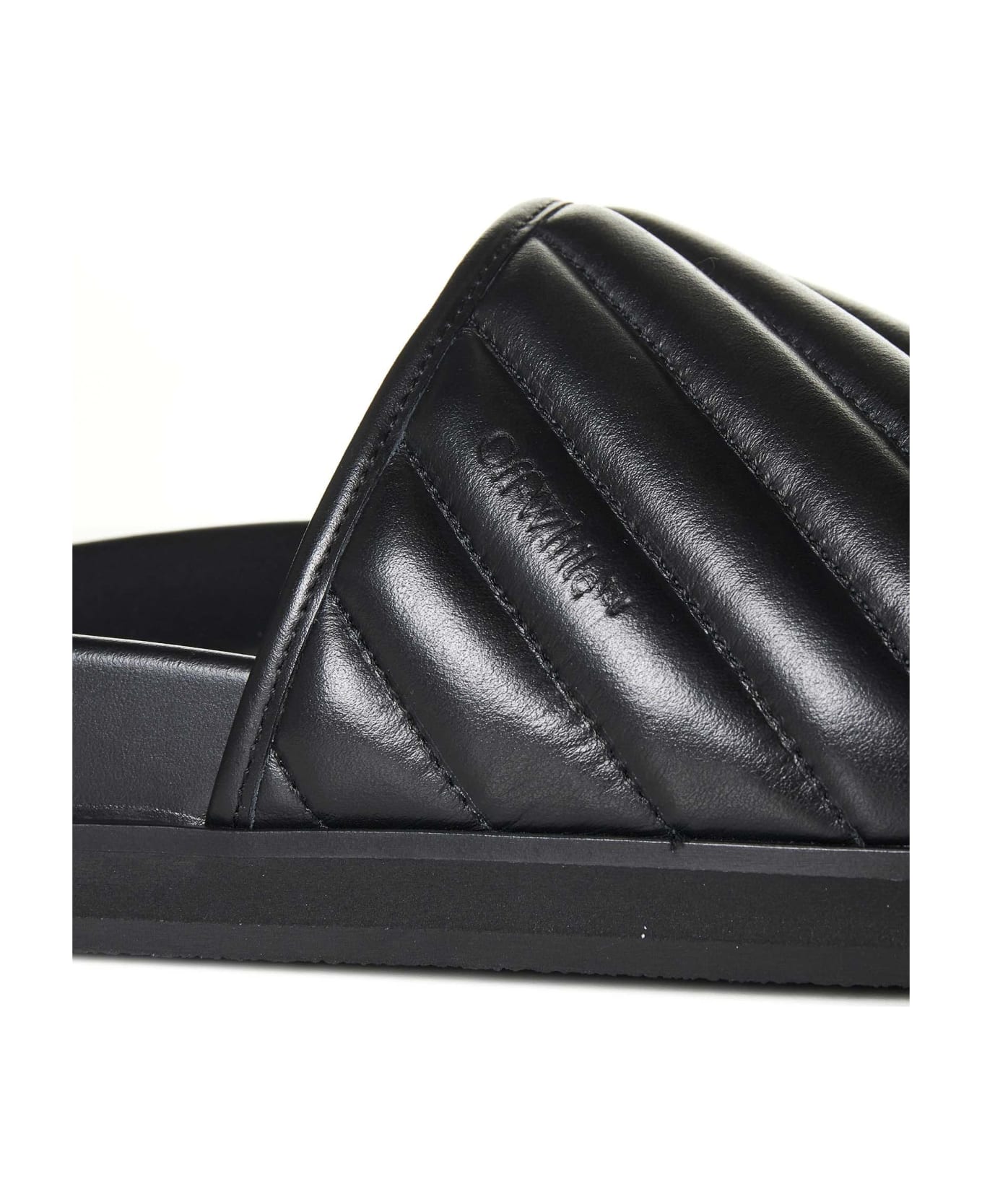 Off-White Duffle Leather Slides - BLACK BLACK (Black) その他各種シューズ