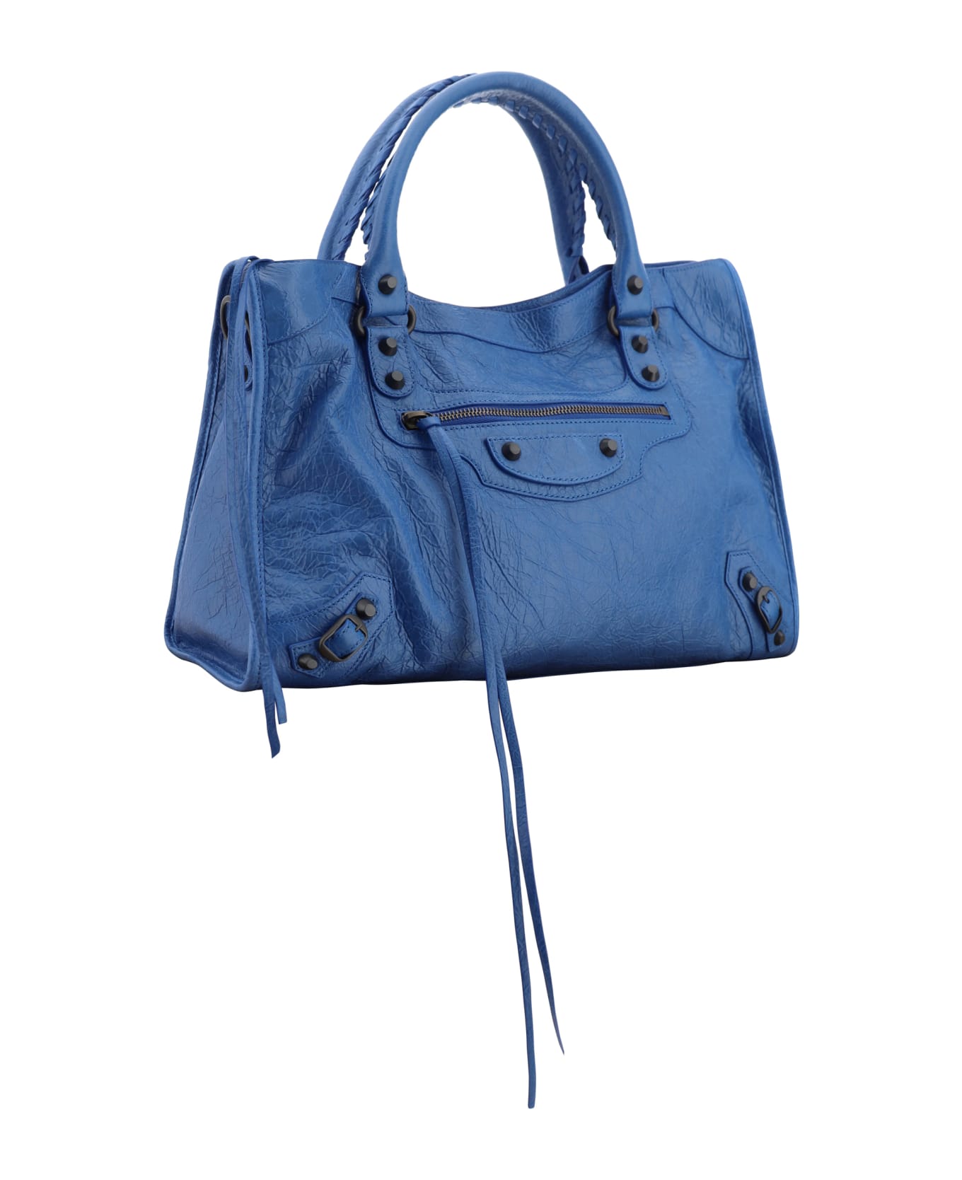 Balenciaga Le City Medium Leather Bag - blue