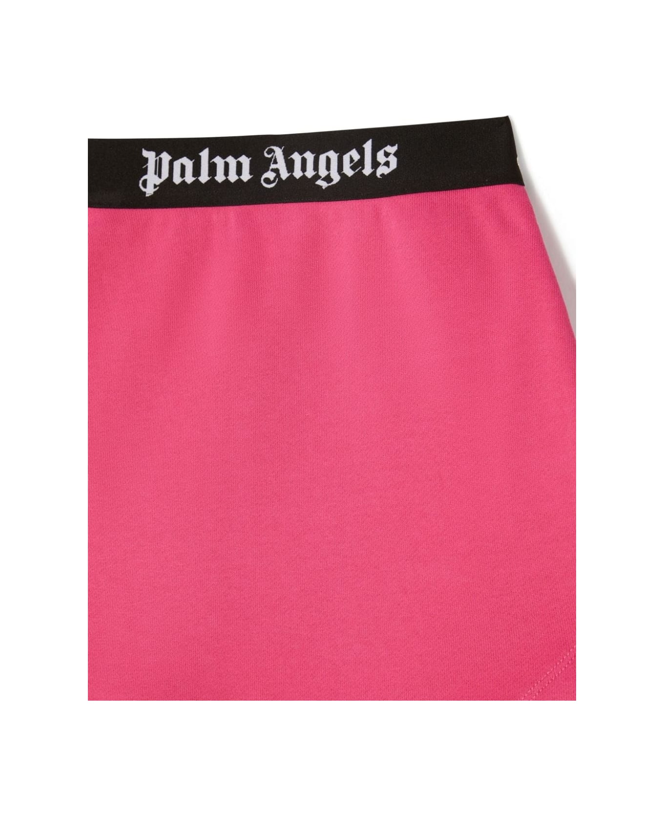 Palm Angels Fuchsia Mini Skirt With Black Logo Band - Pink