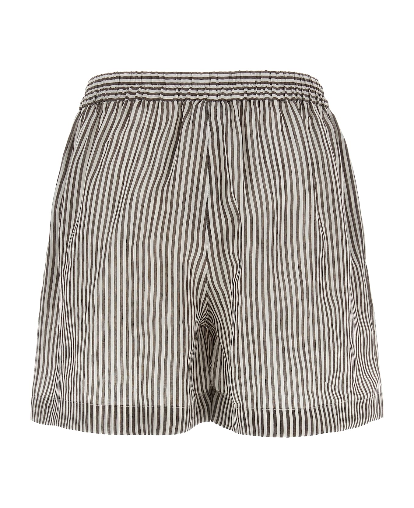 Brunello Cucinelli Striped Linen Bermuda Shorts - Multicolor