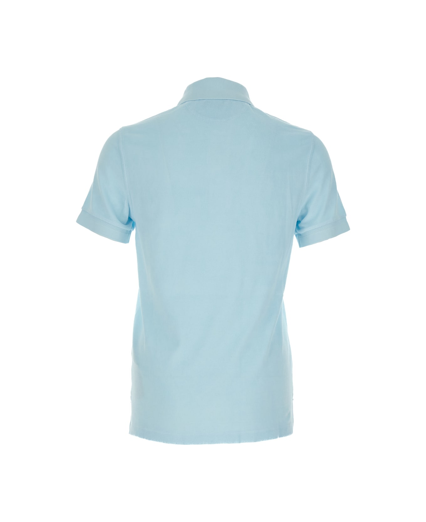 Tom Ford Light-blue Polo T-shirt In Cotton Blend Man - Light blue