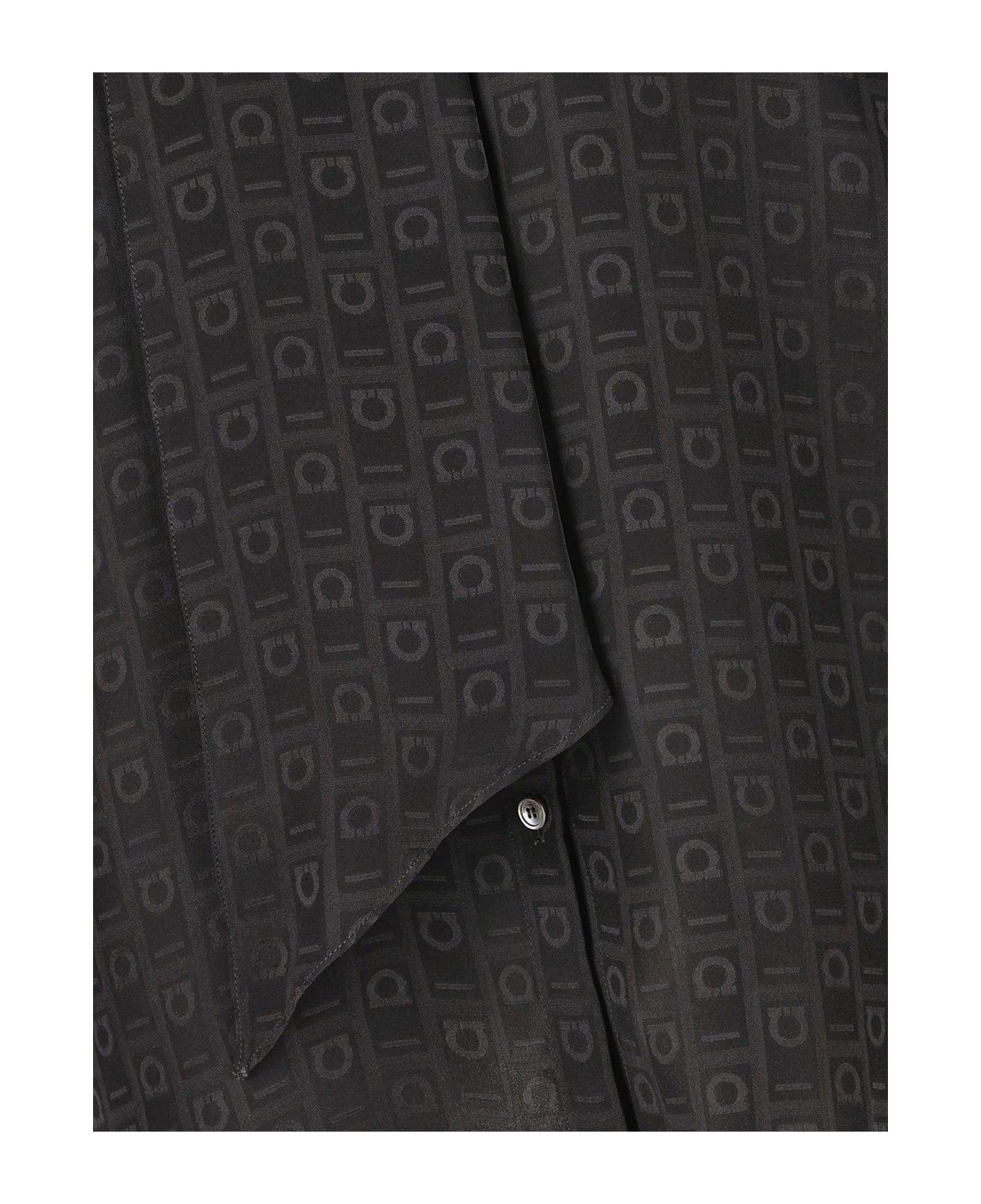 Ferragamo Sash Collar Blouse - BLACK