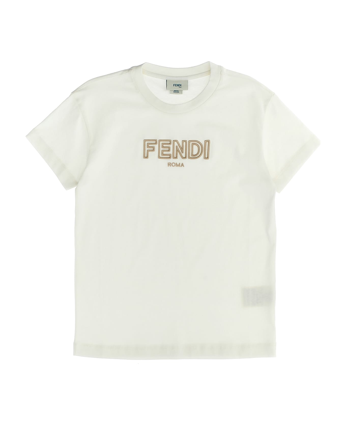 Fendi Logo Embroidery T-shirt - White