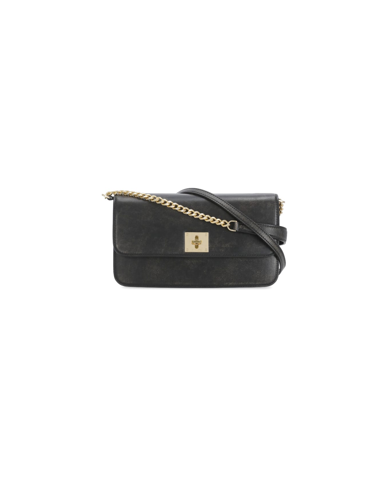 Golden Goose Gioia Shoulder Bag In Black Leather - Black