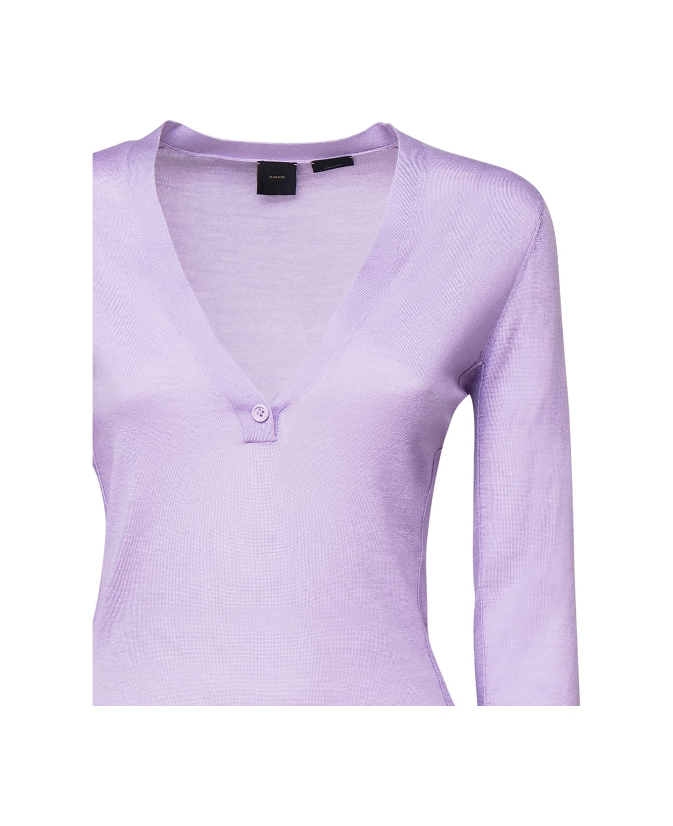 Pinko Sweater In Silk And Wool Yarn - Purple