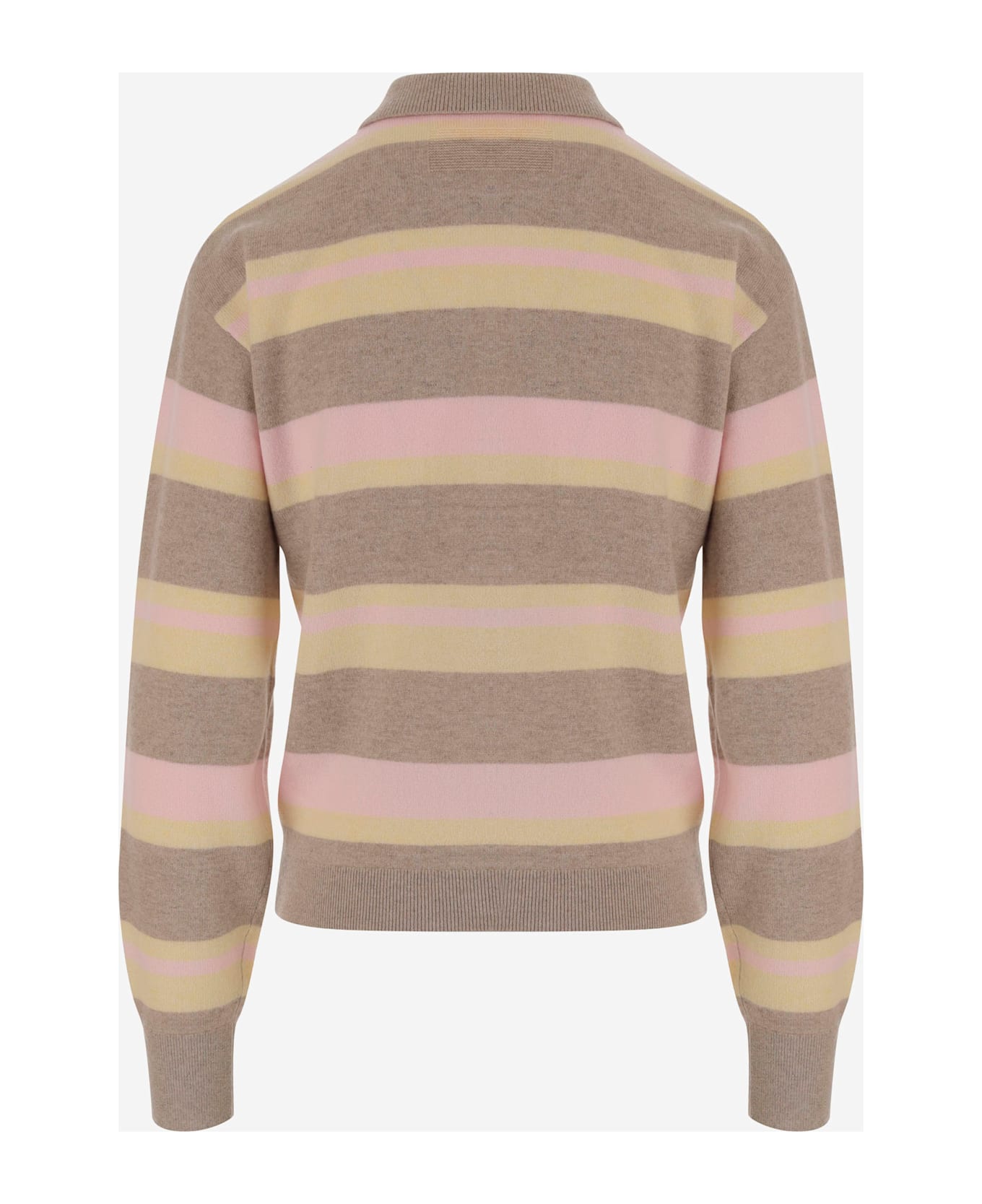 Guest in Residence Striped Cashmere Polo Shirt - Red