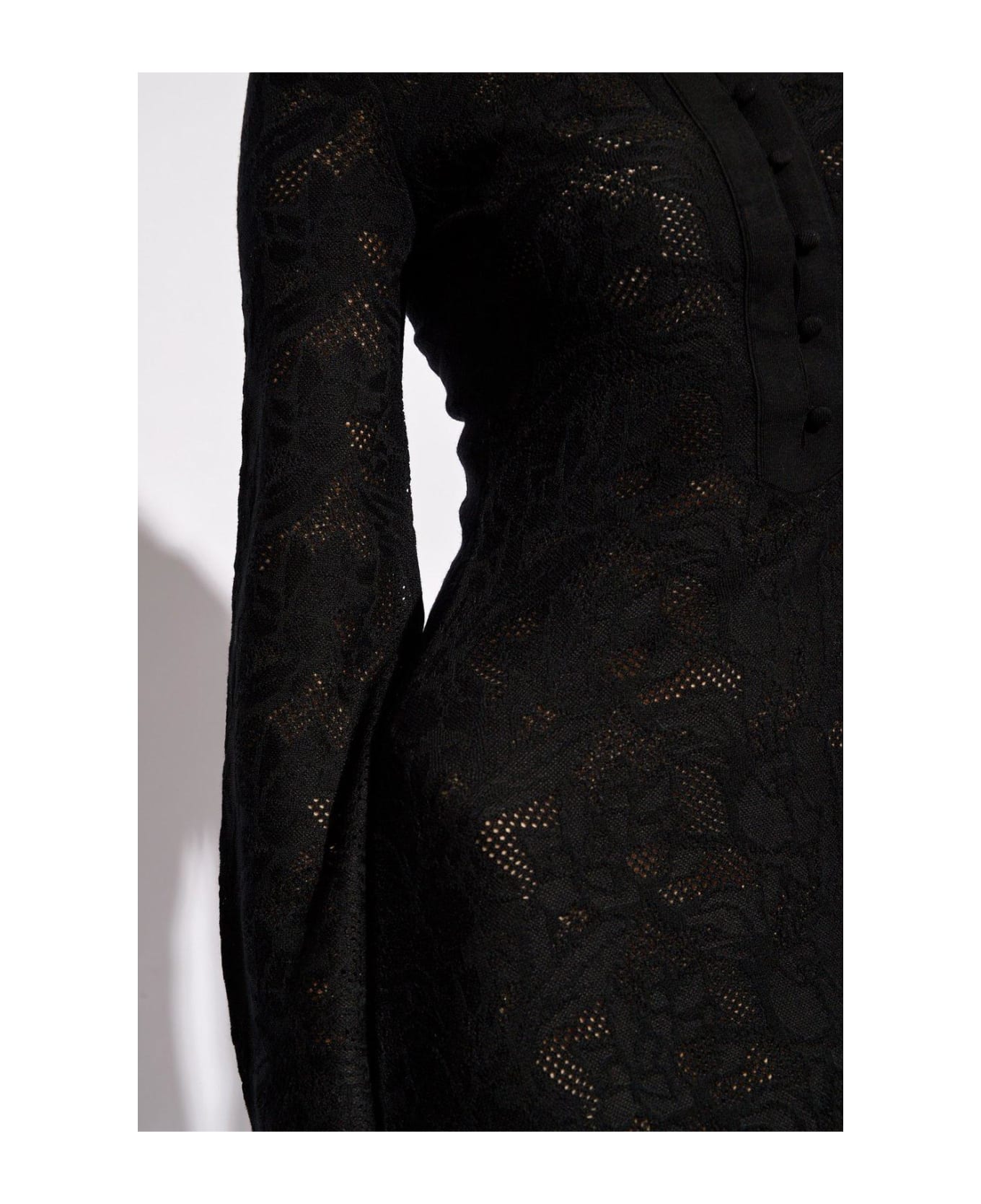 Chloé Long-sleeved Knitted Midi Dress - BLACK