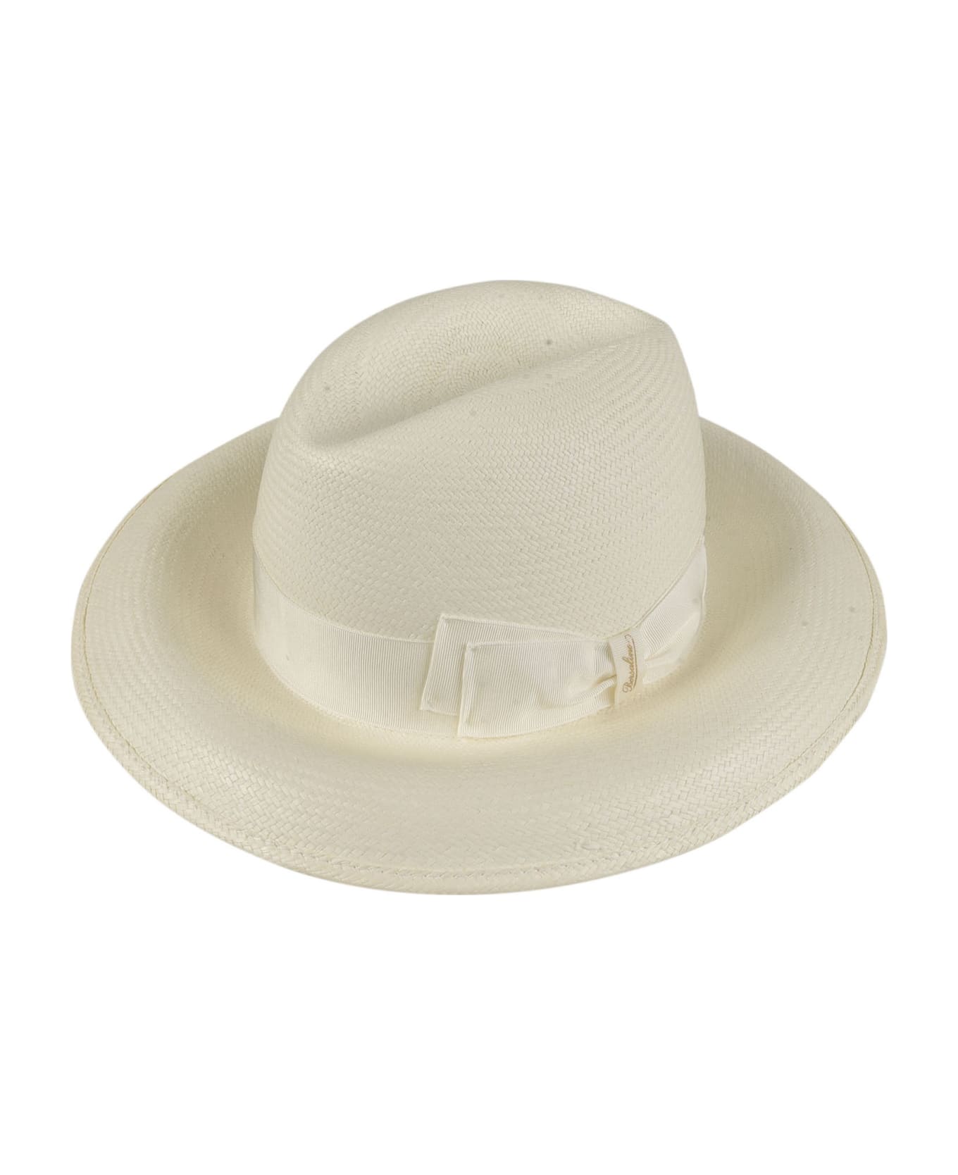 Borsalino Bow Detail Woven Hat - 0001 帽子
