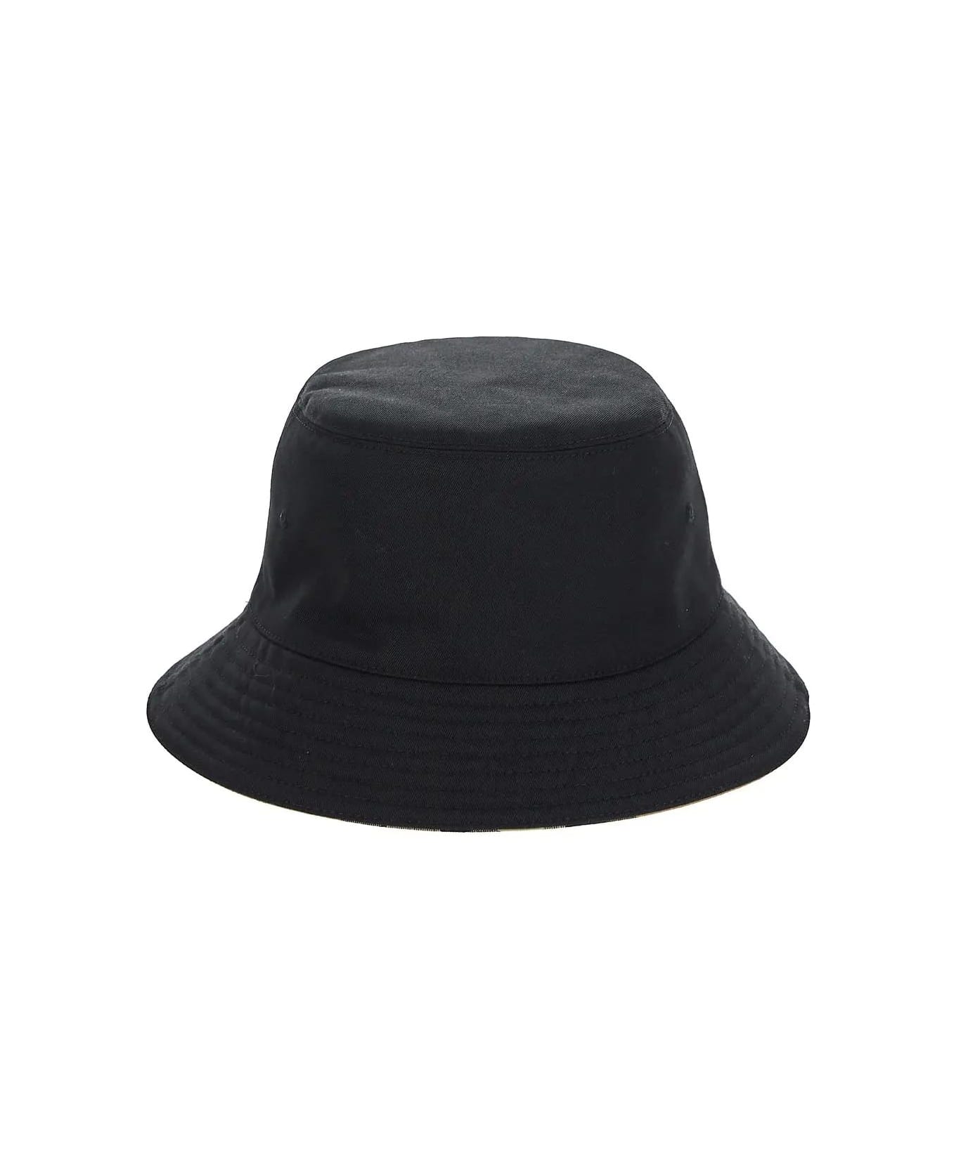 Burberry Bucket Hat - BLACK/NEUTRALS