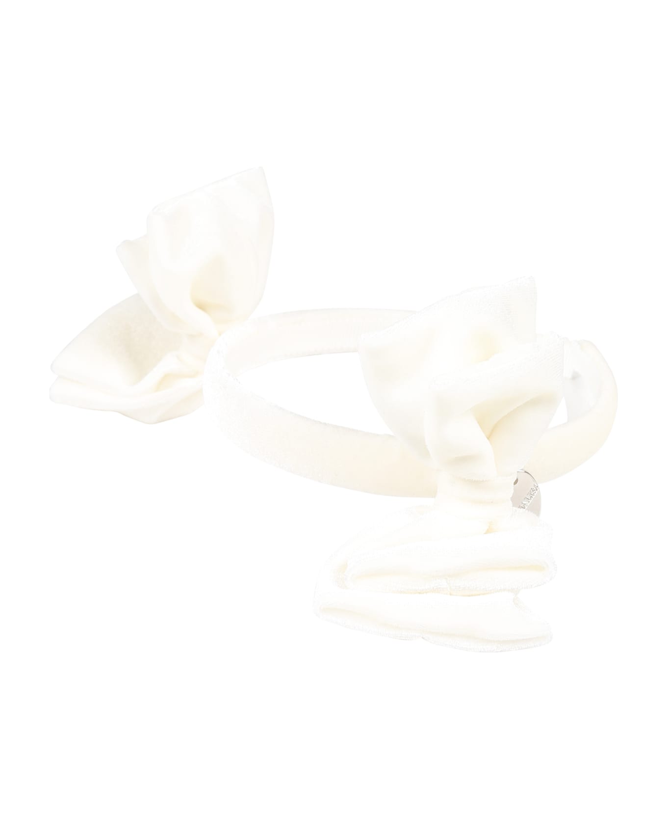 Monnalisa White Headband For Girl With Bows - White