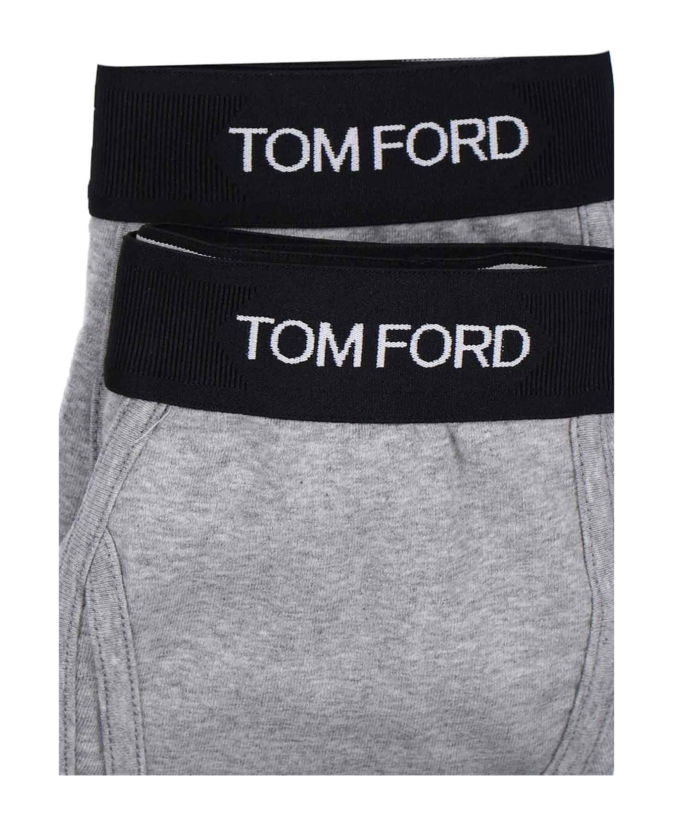 Tom Ford Logo Waistband Pack Of Two Boxers - GREY ショーツ