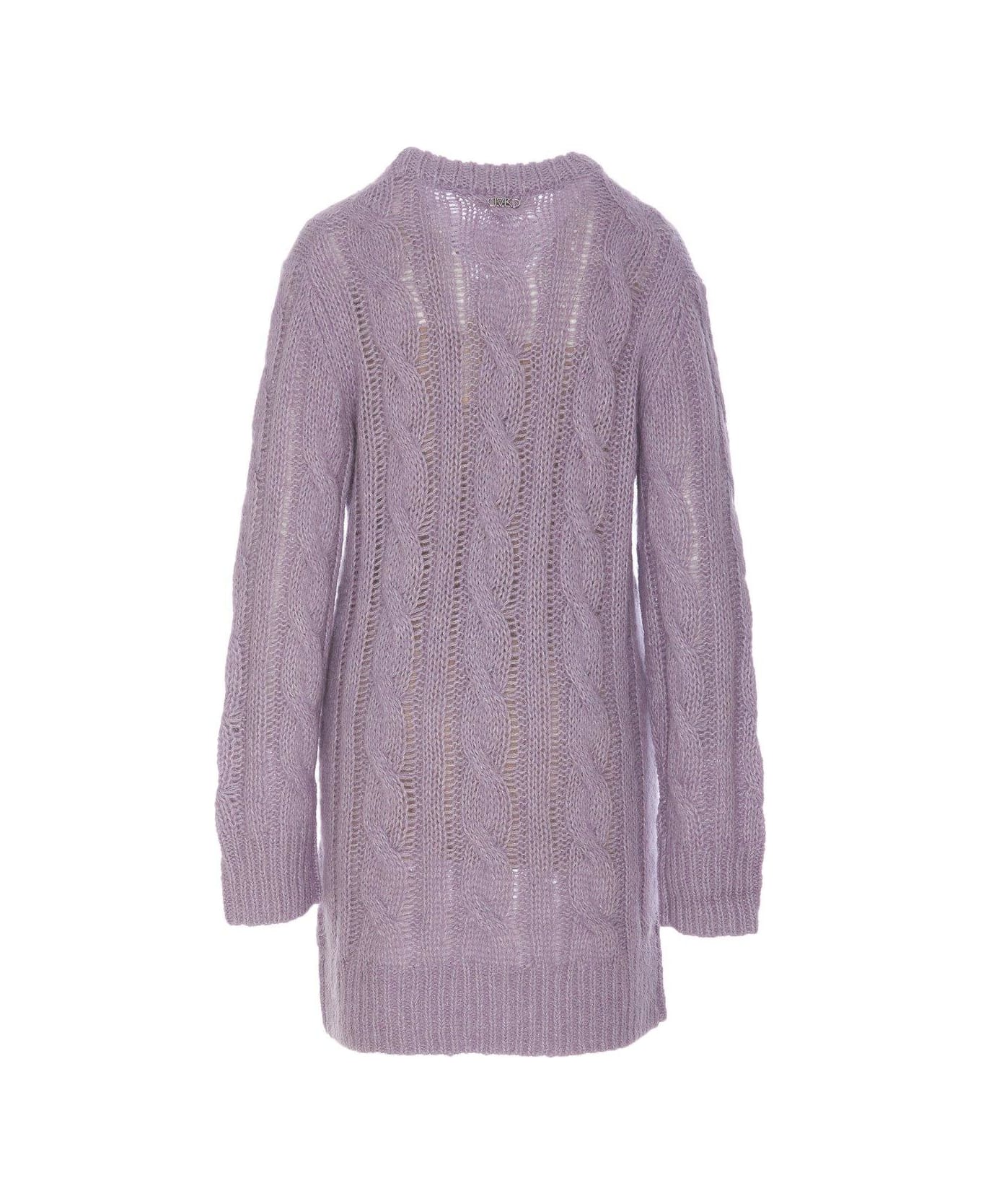 Michael Kors Cable Knit Dress - PURPLE