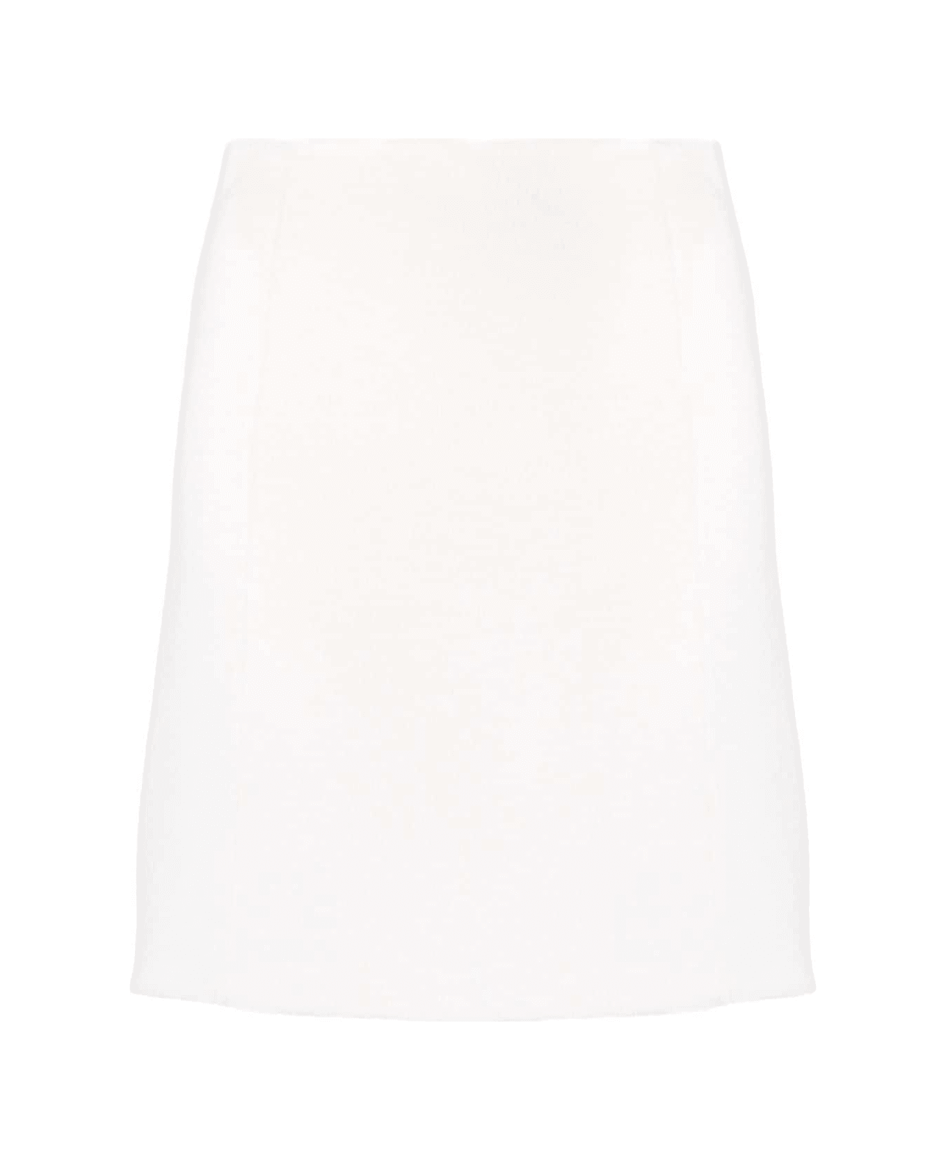 Parosh Double Short Skirt With Slit - Cream