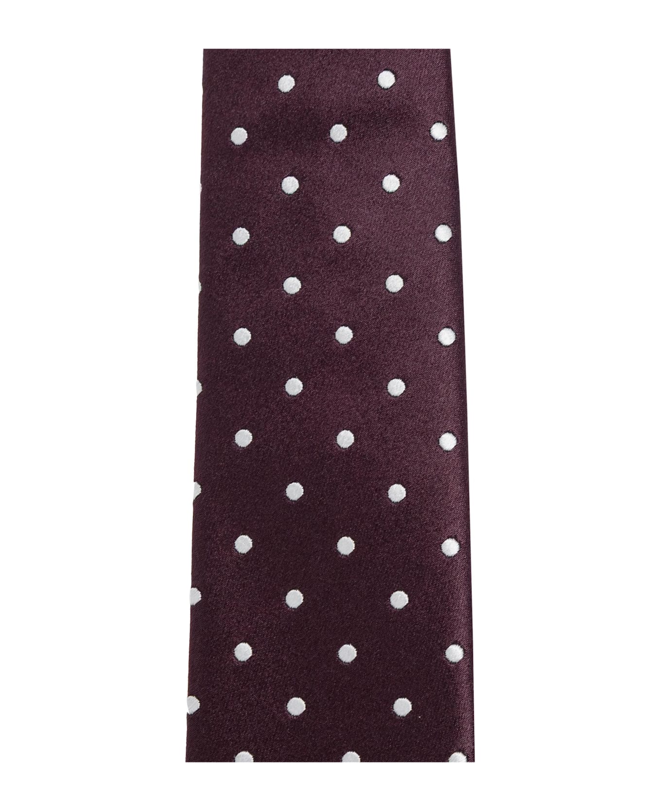 Tom Ford Silk Tie With Polka Dot Pattern - BORDEAUX
