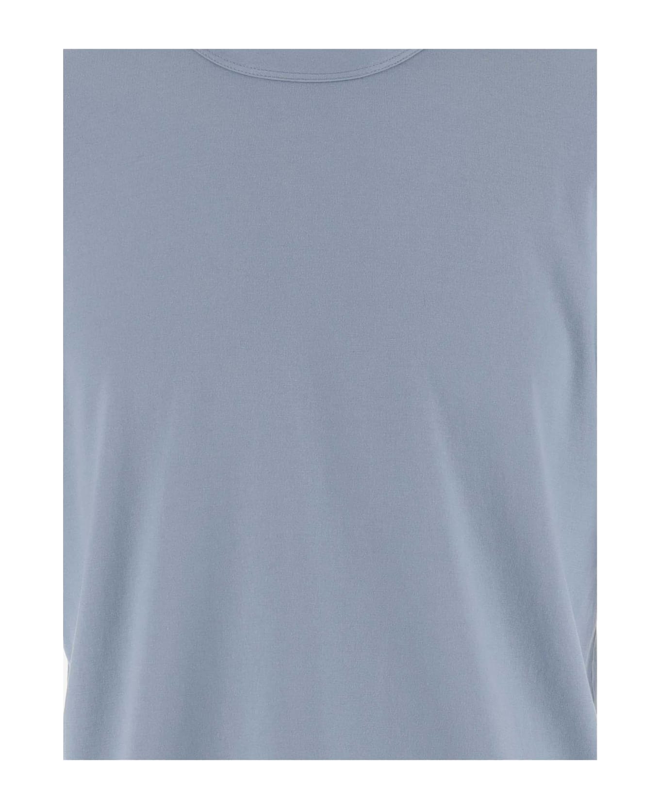 Ten C Cotton T-shirt With Logo - Light Blue シャツ