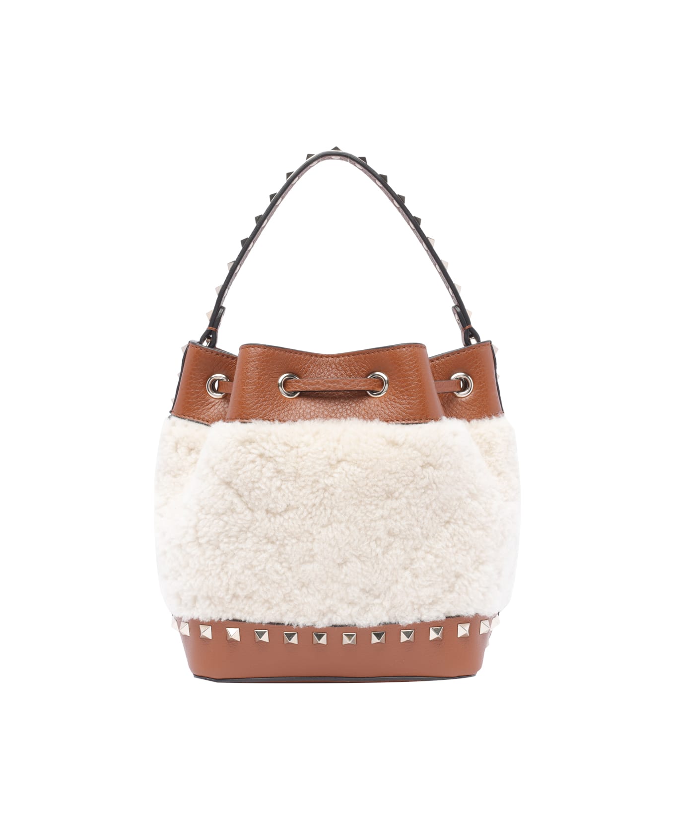 Valentino Garavani Rockstud Bucket Bag - Beige