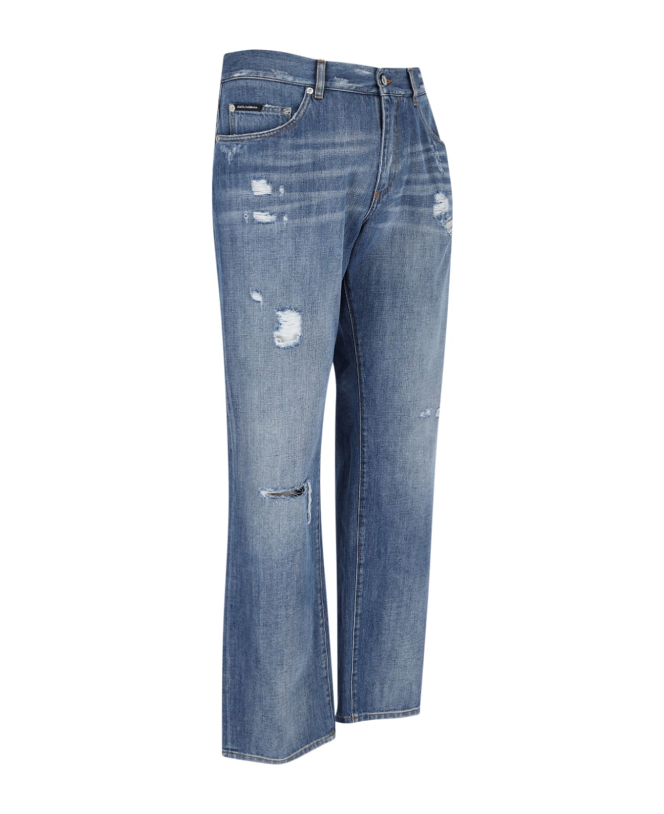 Dolce & Gabbana Destroyed Detail Jeans - Blue