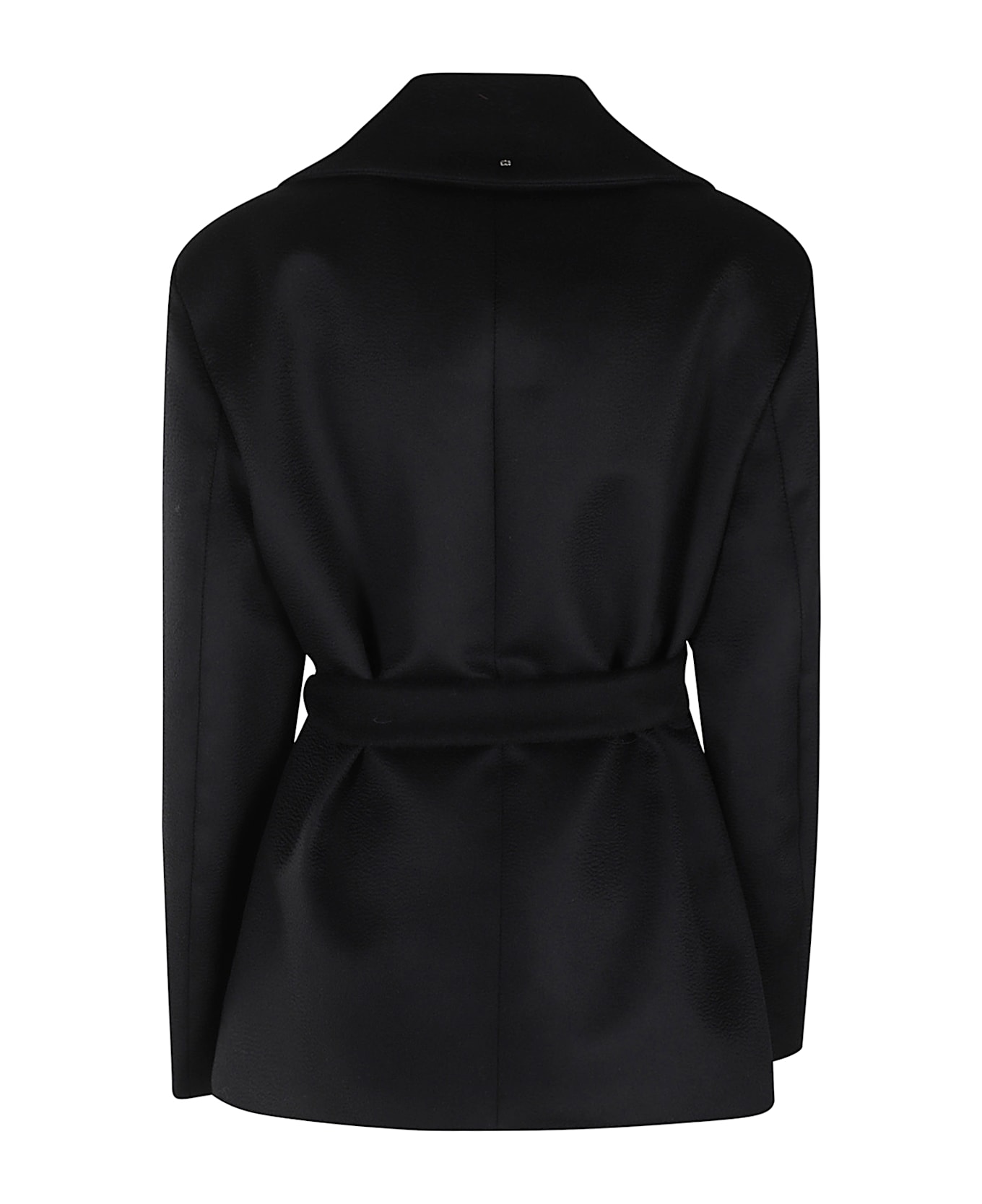 SportMax Orchis Double-breasted Belted Coat - Black