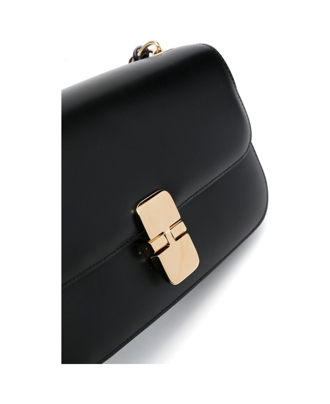 A.P.C. 'grace Baguette' Black Shoulder Bag With Chain In Leather Woman - Black