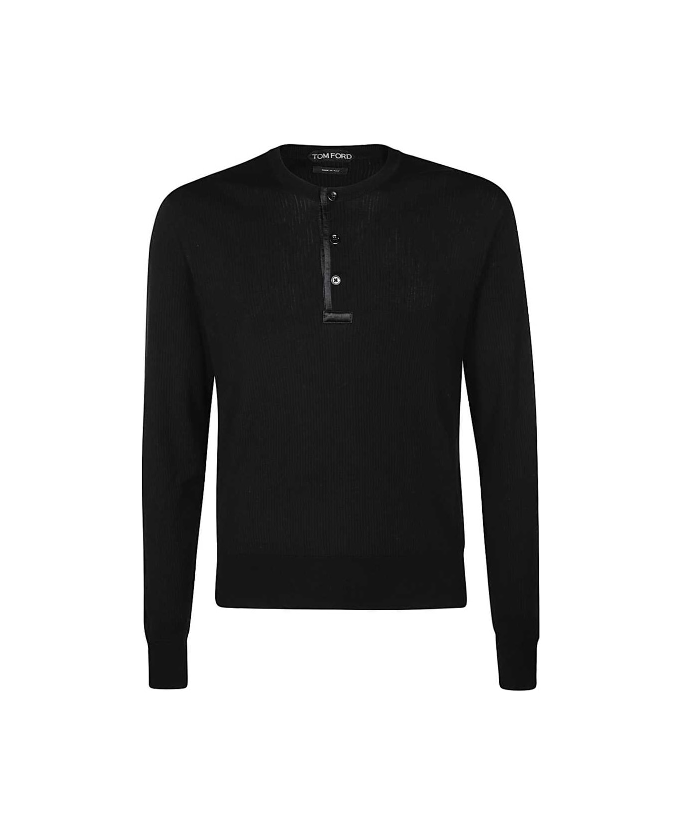 Tom Ford Cotton-silk Blend Crew-neck Sweater - black